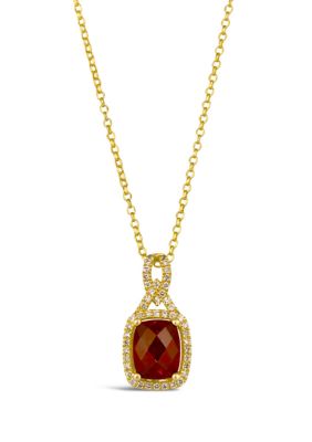 Pendant featuring 4 ct. t.w. Pomegranate Garnet™, 1/3 ct. t.w. Nude Diamonds™ set in 14K Honey Gold™