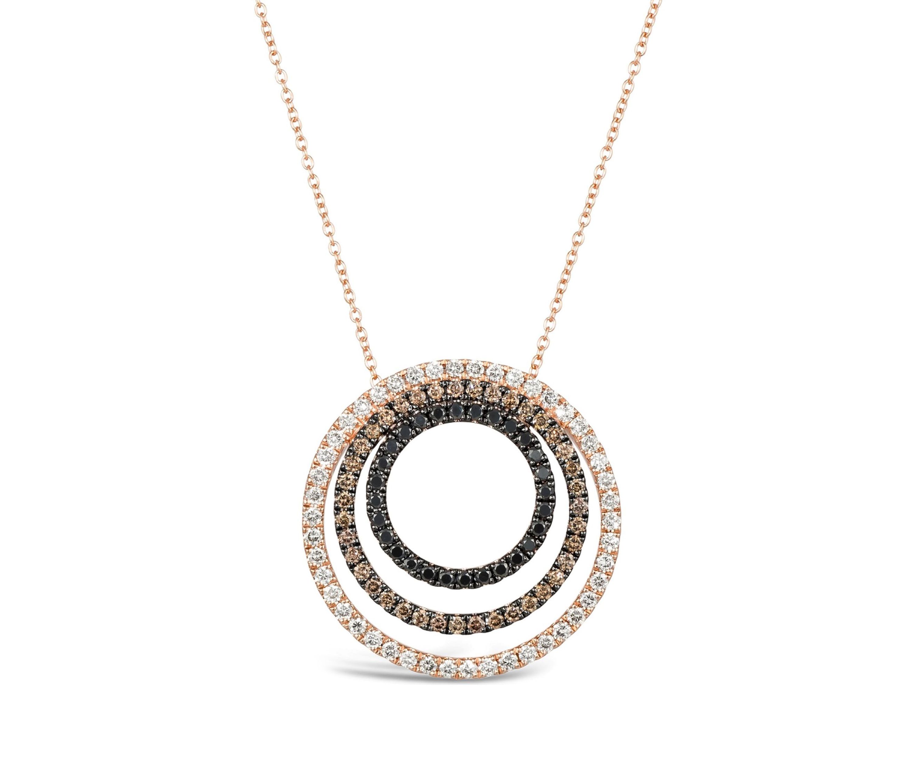 Pendant featuring 5/8 ct. t.w. Nude Diamonds™, 1/3 ct. t.w. Blackberry Diamonds®, 3/8 ct. t.w. Chocolate Diamonds® set in 14K Strawberry Gold®