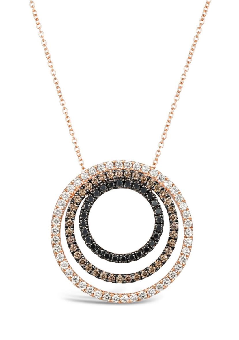 Pendant featuring 5/8 ct. t.w. Nude Diamonds™, 1/3 ct. t.w. Blackberry Diamonds®, 3/8 ct. t.w. Chocolate Diamonds® set in 14K Strawberry Gold®