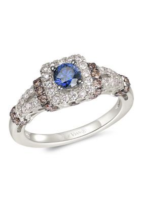 Le Vian Ring featuring 3/8 cts. Blueberry Sapphireâ¢, 1/3 cts. Chocolate Diamonds, 1/3 cts. Nude Diamondsâ¢ set in 14K Vanilla Gold