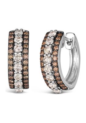 Le Vian® 1.05 ct. t.w. Diamond Hoop Earrings in 14K White Gold | Belk