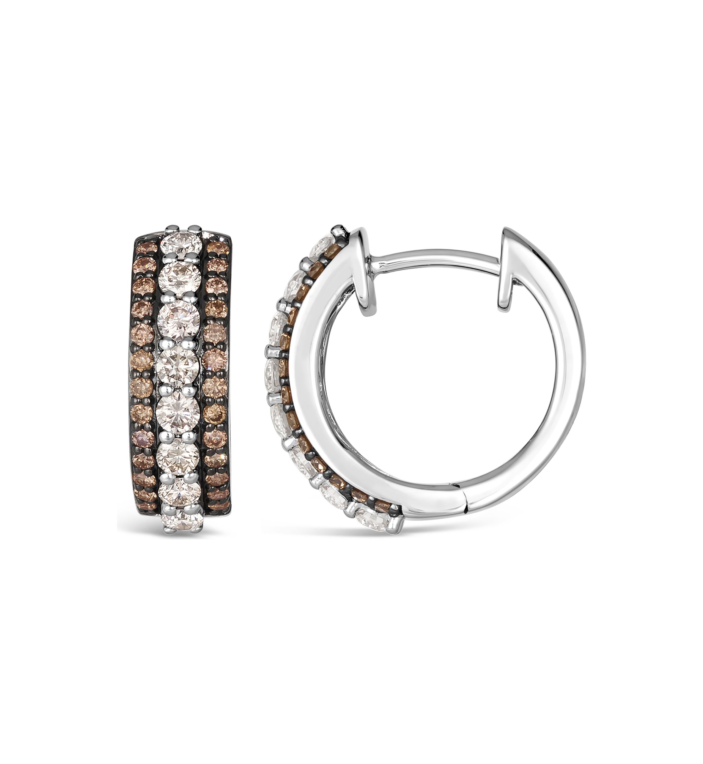 1.05 ct. t.w. Diamond Hoop Earrings in 14K White Gold 