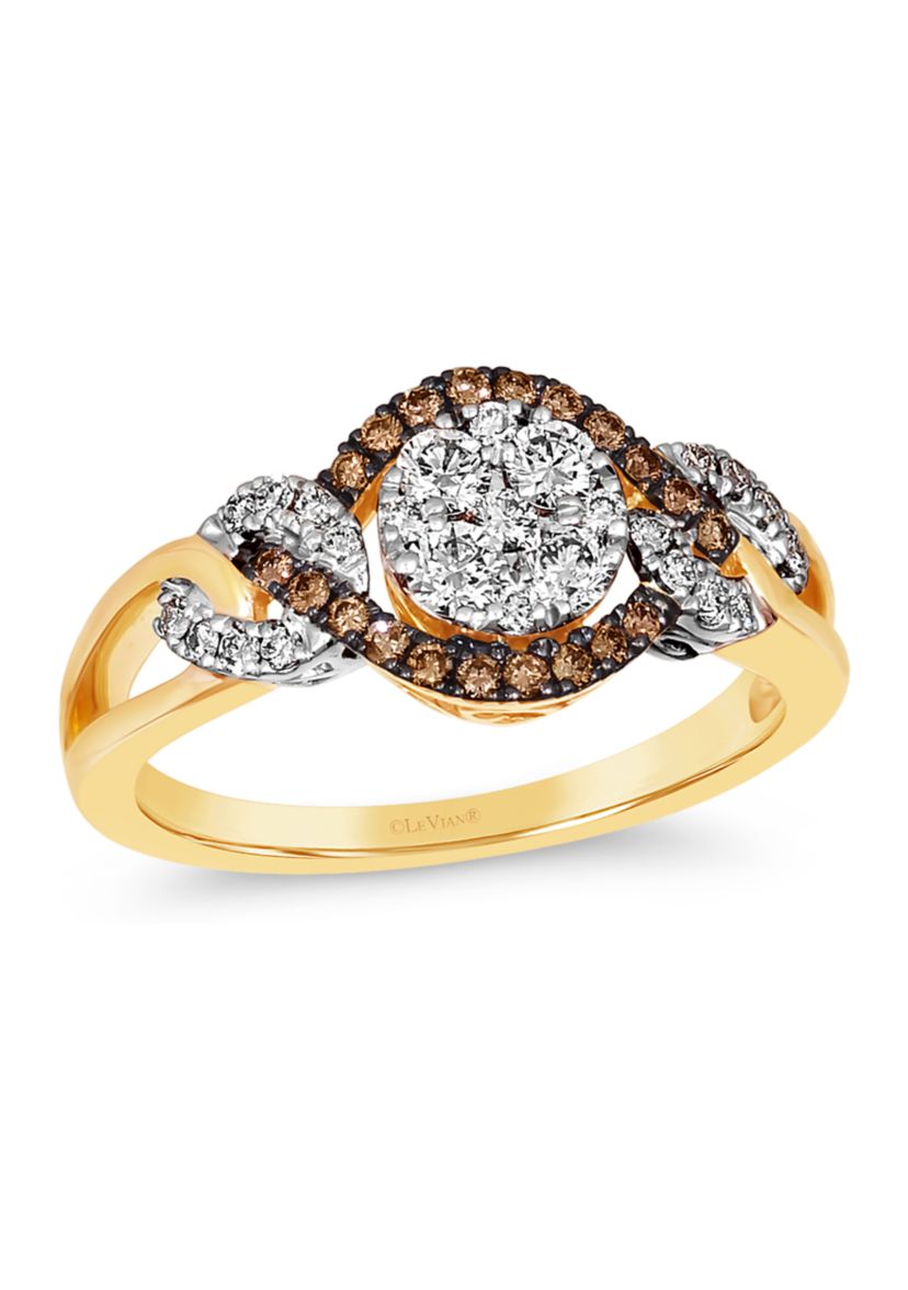 3/8 ct. t.w. Nude Diamonds™, 1/6 ct. t.w. Chocolate Diamonds® Ring in 14K Vanilla Gold® & 14K Honey Gold™
