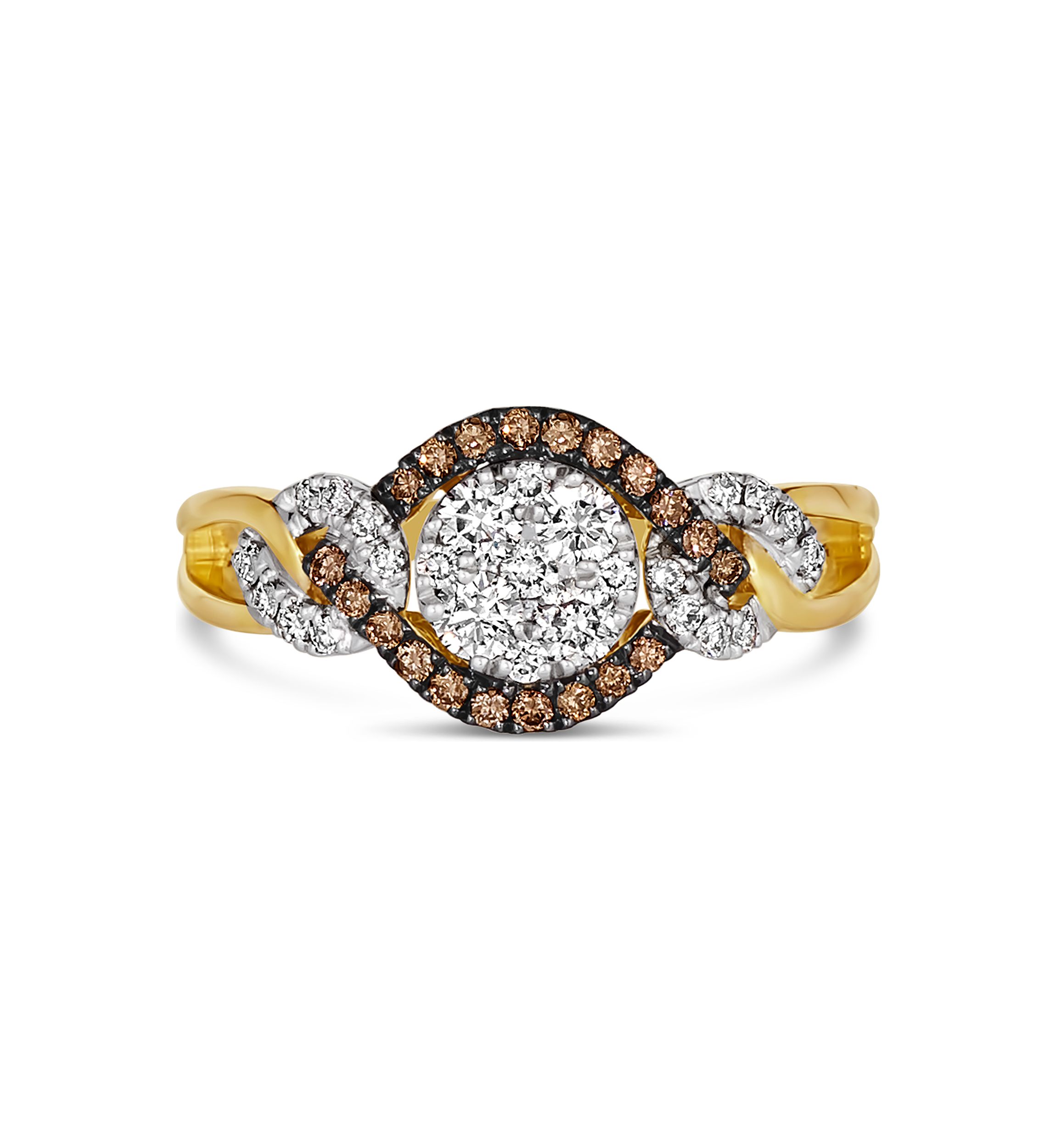 3/8 ct. t.w. Nude Diamonds™, 1/6 ct. t.w. Chocolate Diamonds® Ring in 14K Vanilla Gold® & 14K Honey Gold™