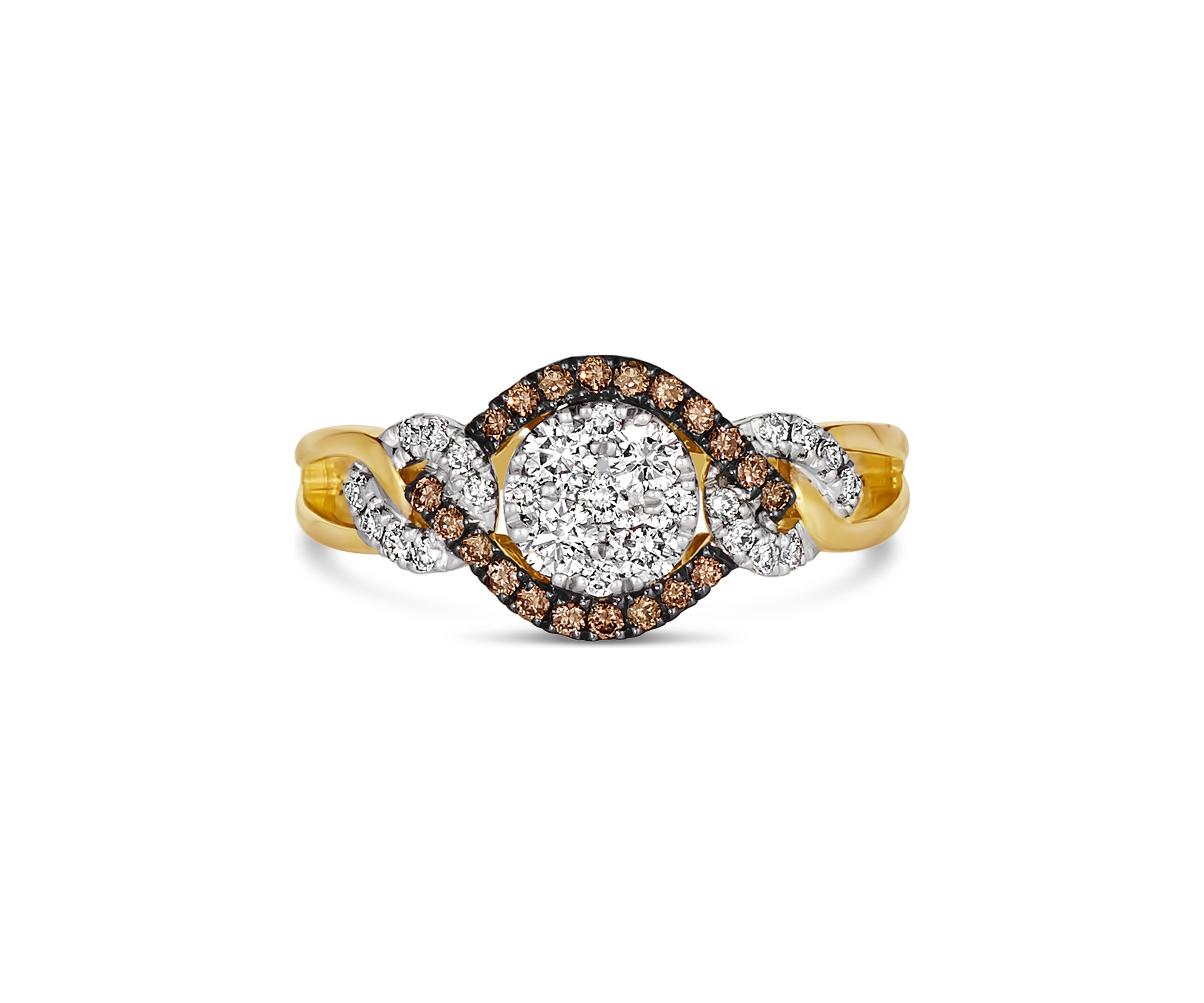 3/8 ct. t.w. Nude Diamonds™, 1/6 ct. t.w. Chocolate Diamonds® Ring in 14K Vanilla Gold® & 14K Honey Gold™