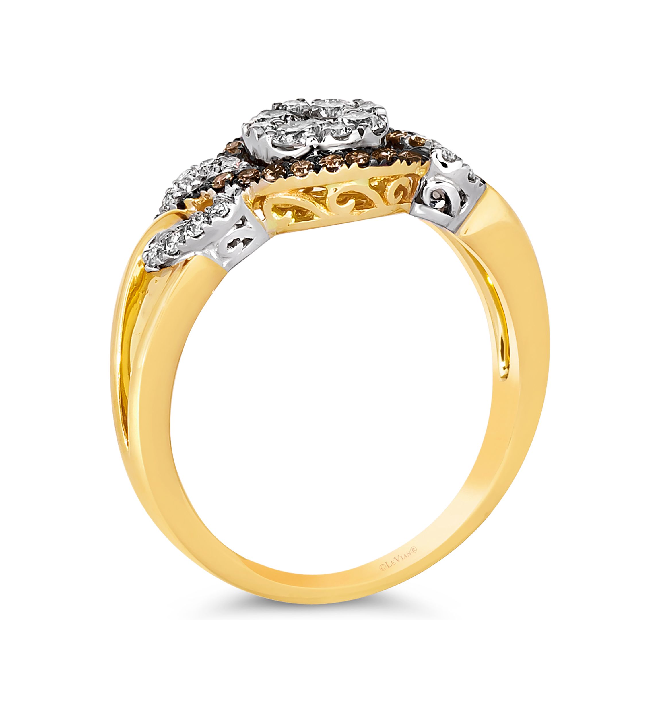 3/8 ct. t.w. Nude Diamonds™, 1/6 ct. t.w. Chocolate Diamonds® Ring in 14K Vanilla Gold® & 14K Honey Gold™