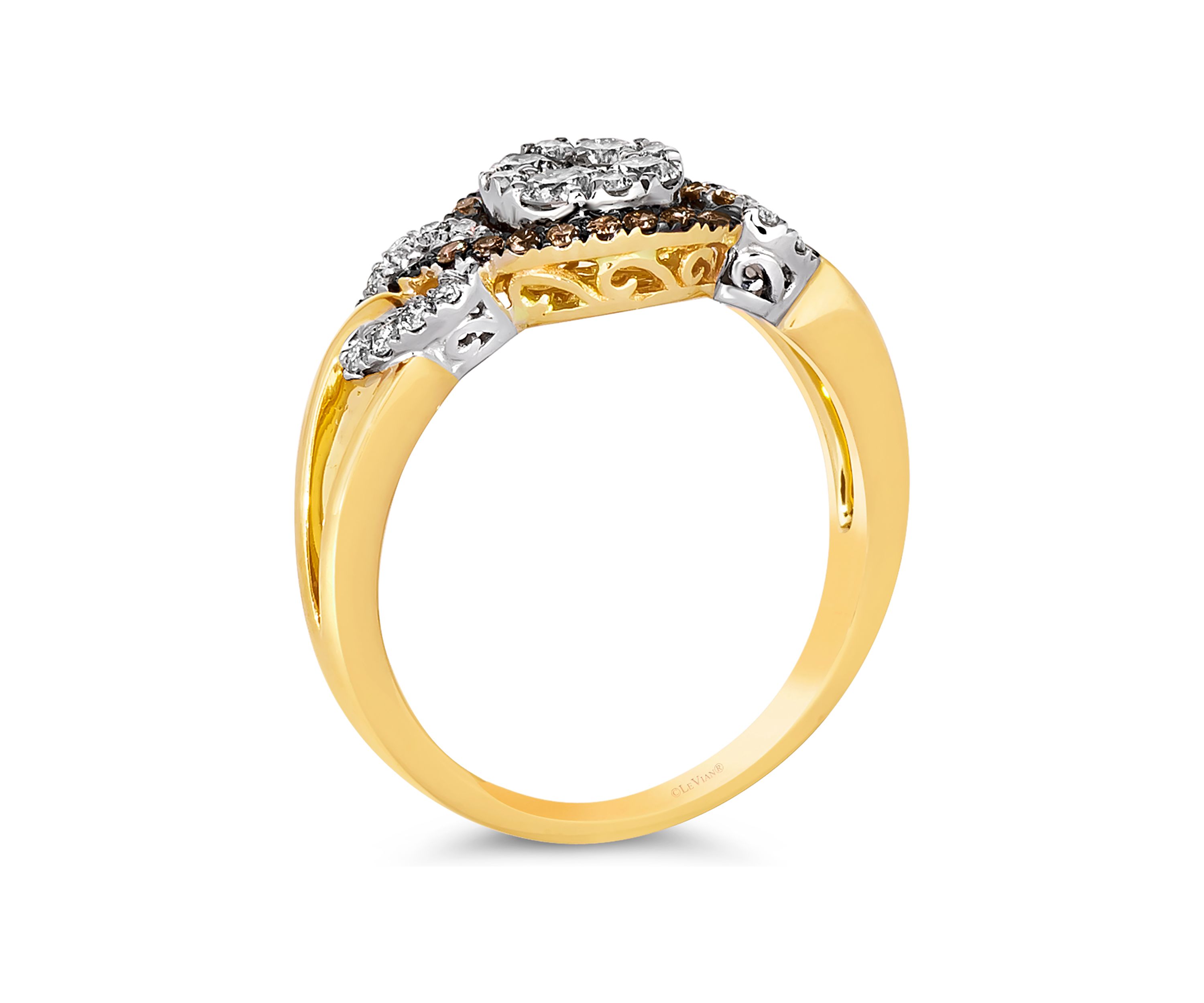 3/8 ct. t.w. Nude Diamonds™, 1/6 ct. t.w. Chocolate Diamonds® Ring in 14K Vanilla Gold® & 14K Honey Gold™
