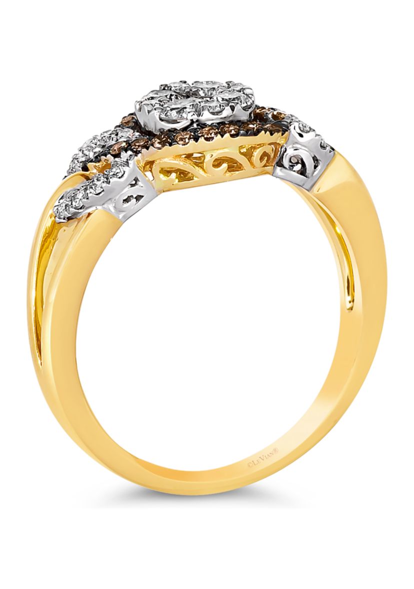 3/8 ct. t.w. Nude Diamonds™, 1/6 ct. t.w. Chocolate Diamonds® Ring in 14K Vanilla Gold® & 14K Honey Gold™