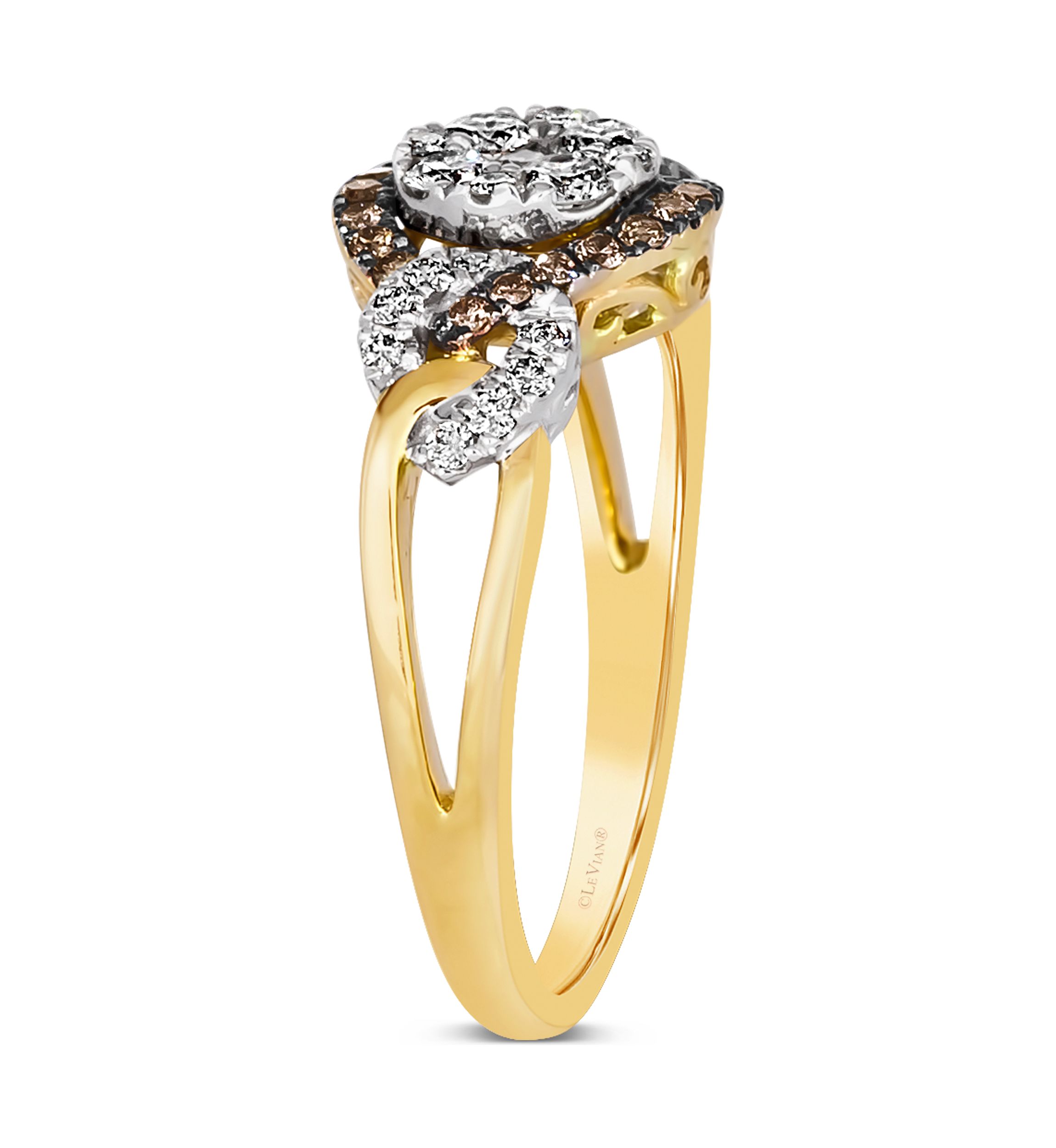 3/8 ct. t.w. Nude Diamonds™, 1/6 ct. t.w. Chocolate Diamonds® Ring in 14K Vanilla Gold® & 14K Honey Gold™