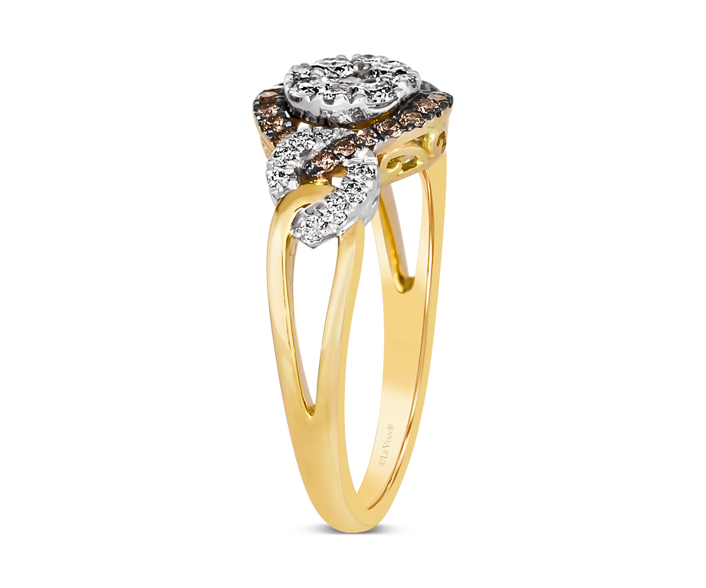 3/8 ct. t.w. Nude Diamonds™, 1/6 ct. t.w. Chocolate Diamonds® Ring in 14K Vanilla Gold® & 14K Honey Gold™
