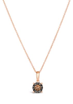 Le Vian 1/10 Ct. T.w. Chocolate Diamond Pendant Necklace In 14K Strawberry Gold