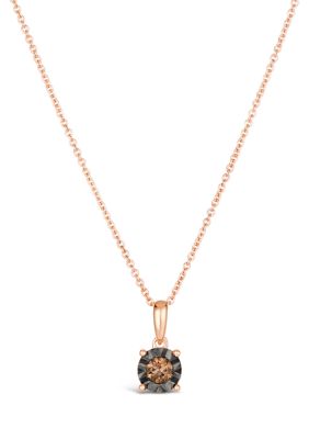 1/10 ct. t.w. Chocolate Diamond Pendant Necklace in 14K Strawberry Gold®