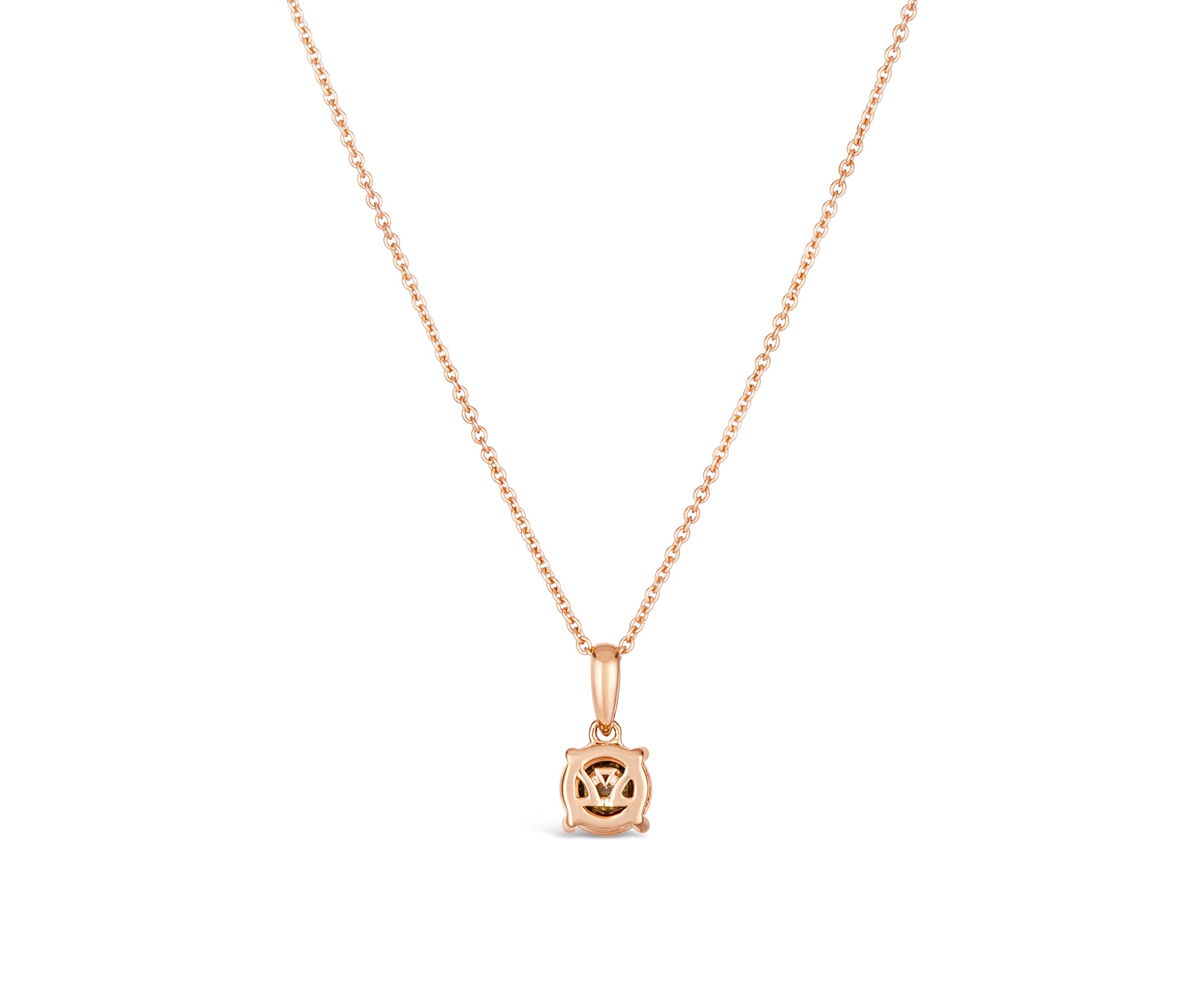 1/10 ct. t.w. Chocolate Diamond Pendant Necklace in 14K Strawberry Gold®