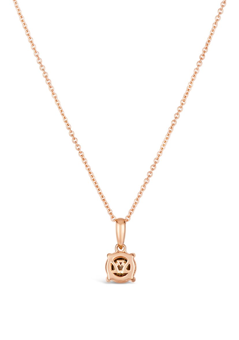 1/10 ct. t.w. Chocolate Diamond Pendant Necklace in 14K Strawberry Gold®