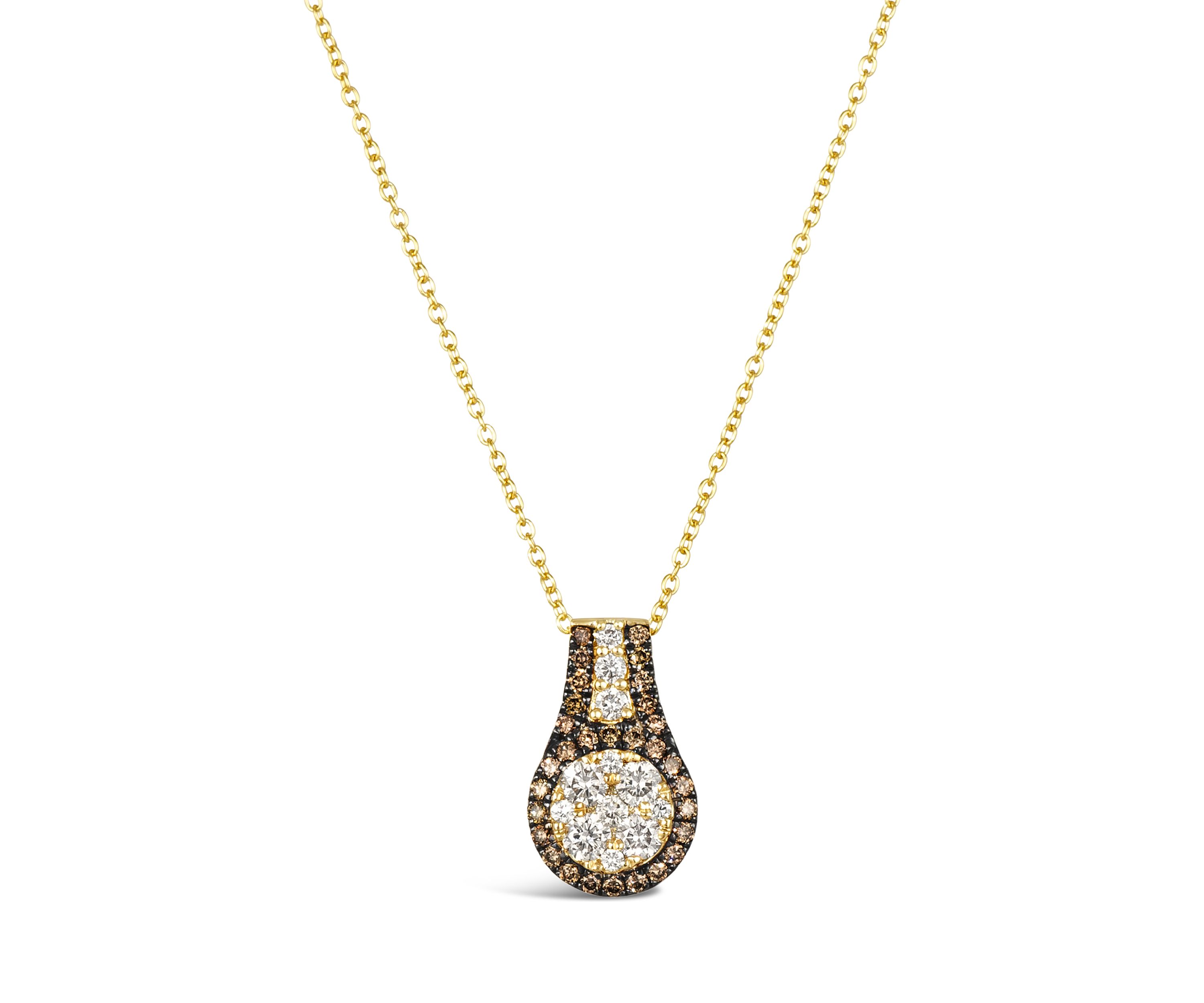  Pendant featuring 3/8 ct. t.w. Nude Diamonds™, 1/5 ct. t.w. Chocolate Diamonds® set in 14K Honey Gold™