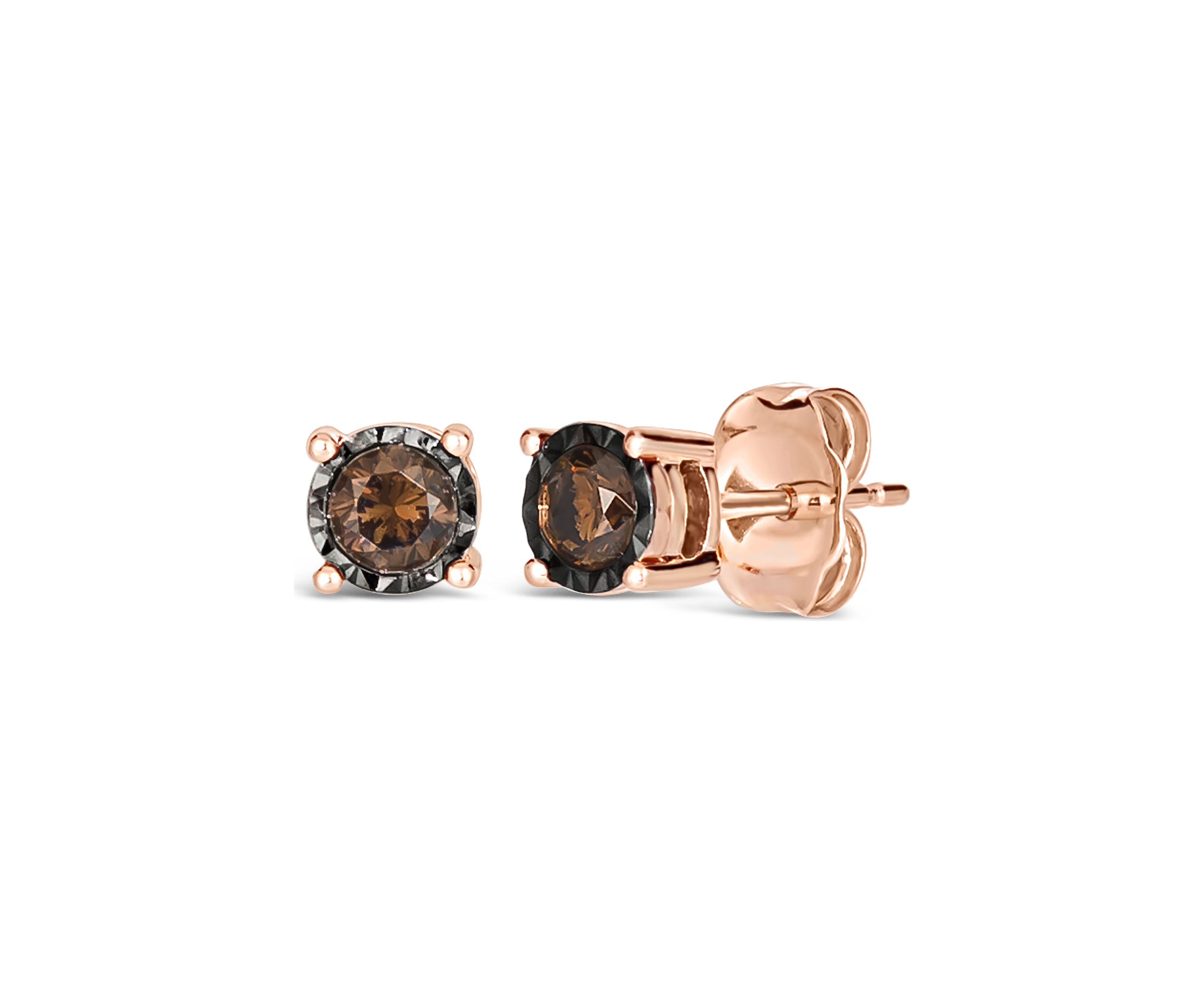 1/4 ct. t.w. Chocolate Diamond® Earrings in 14K Strawberry Gold®
