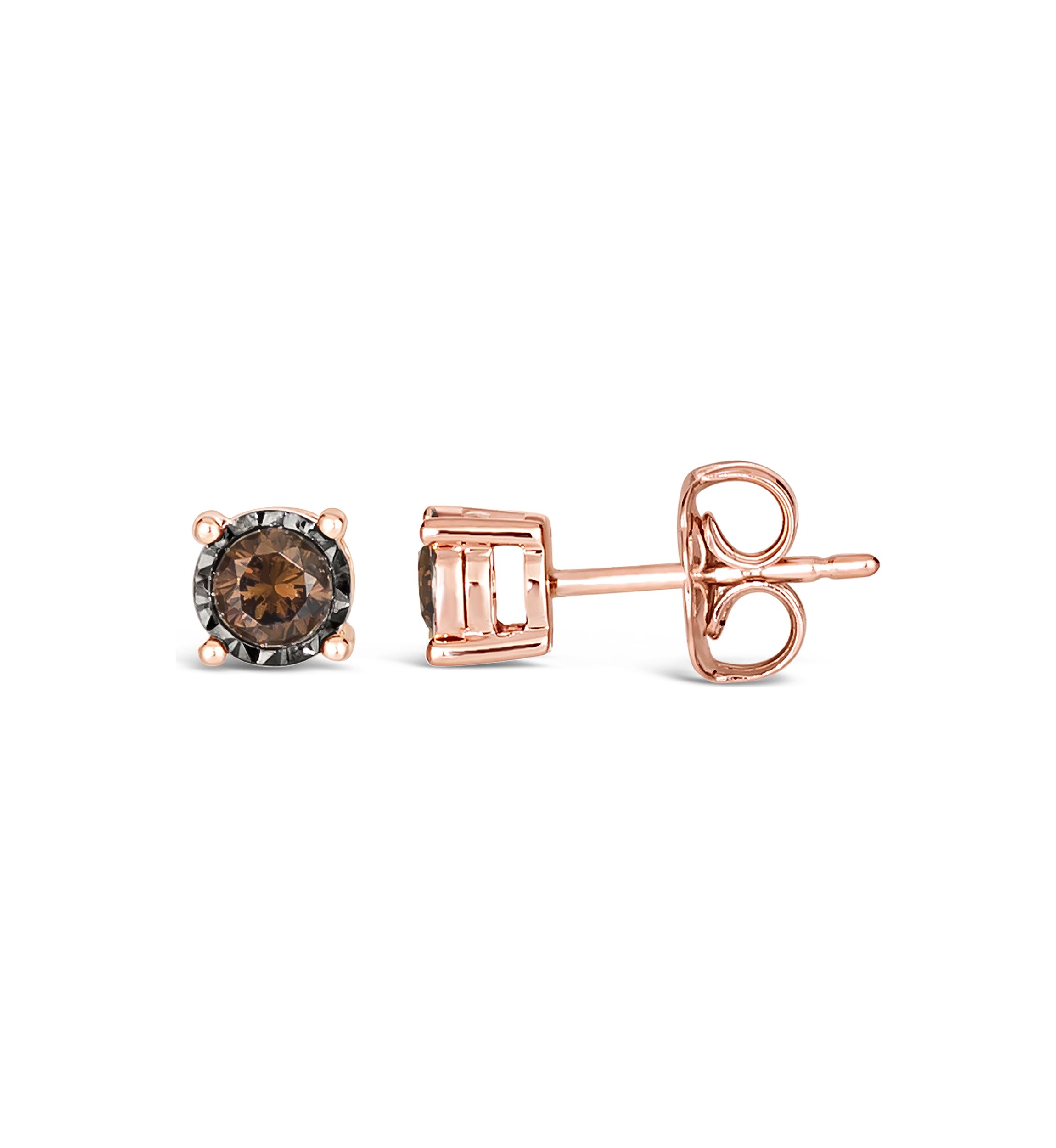 1/4 ct. t.w. Chocolate Diamond® Earrings in 14K Strawberry Gold®
