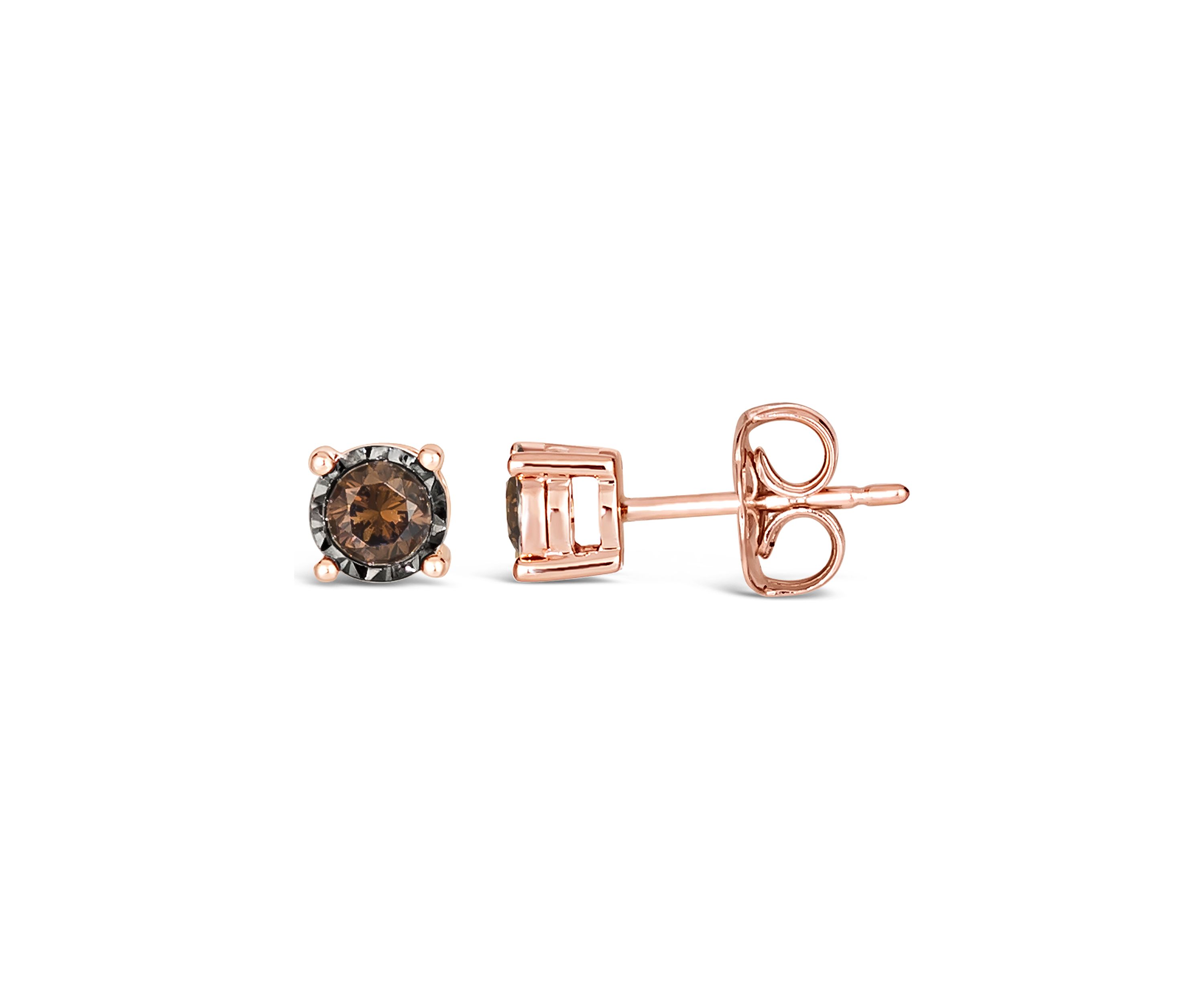 1/4 ct. t.w. Chocolate Diamond® Earrings in 14K Strawberry Gold®