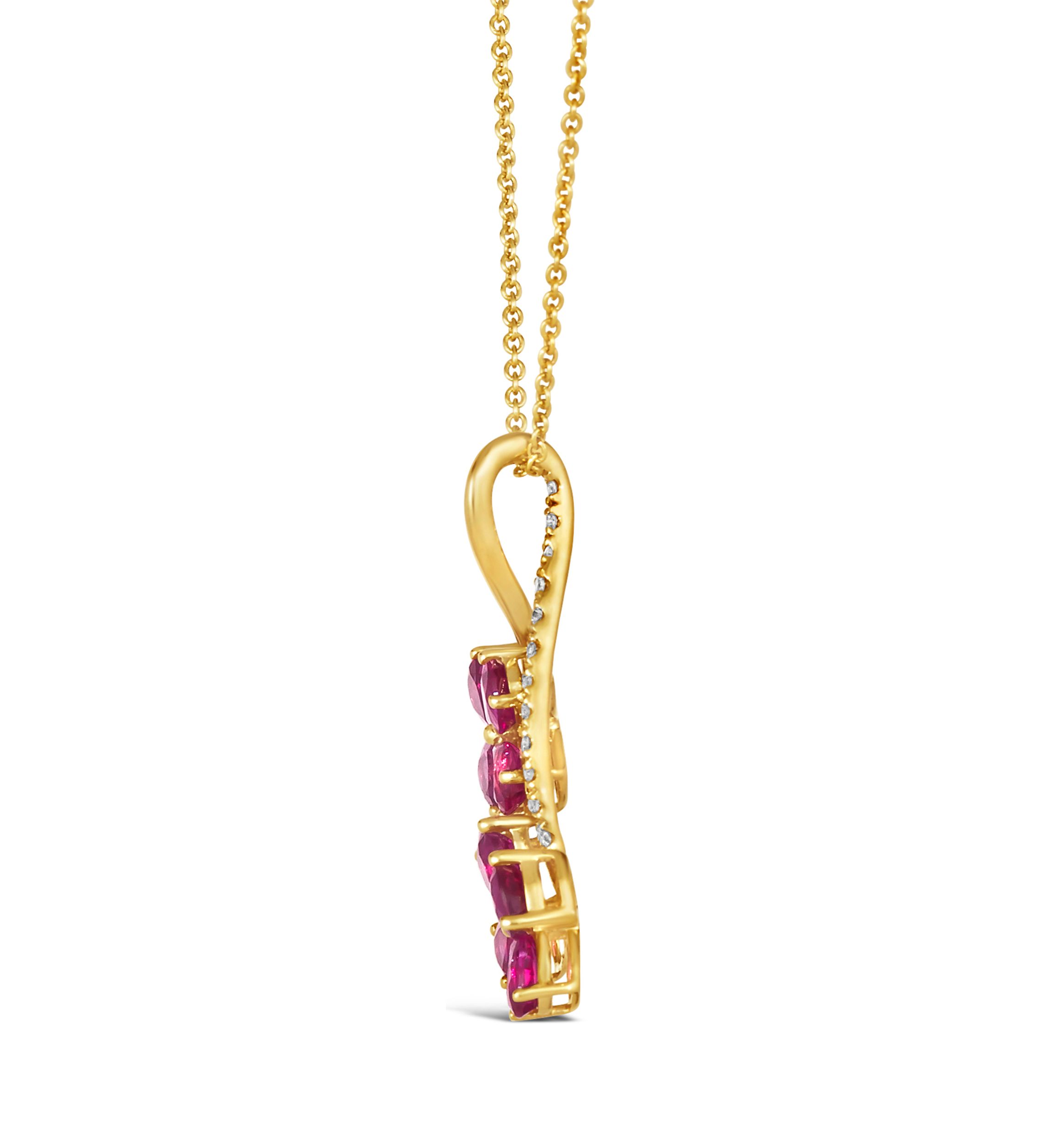 1.63 ct. t.w. Passion Ruby™, 1/10 ct. t.w. Nude Diamond™ Pendant Necklace in 14K Honey Gold™