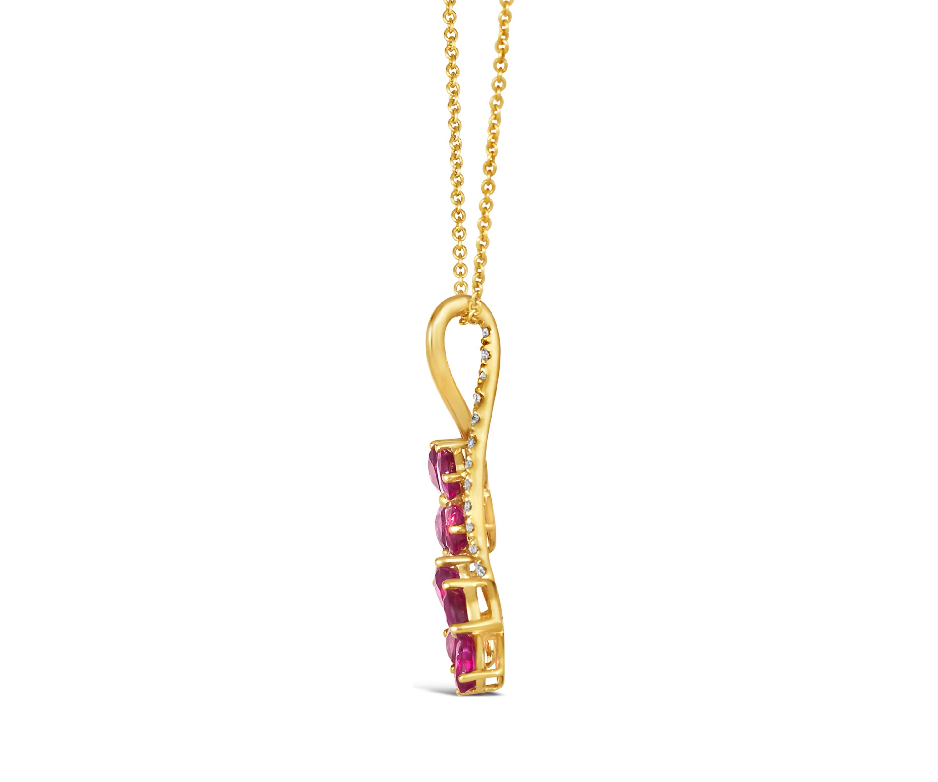 1.63 ct. t.w. Passion Ruby™, 1/10 ct. t.w. Nude Diamond™ Pendant Necklace in 14K Honey Gold™