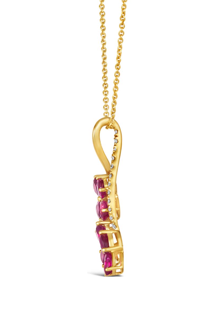 1.63 ct. t.w. Passion Ruby™, 1/10 ct. t.w. Nude Diamond™ Pendant Necklace in 14K Honey Gold™