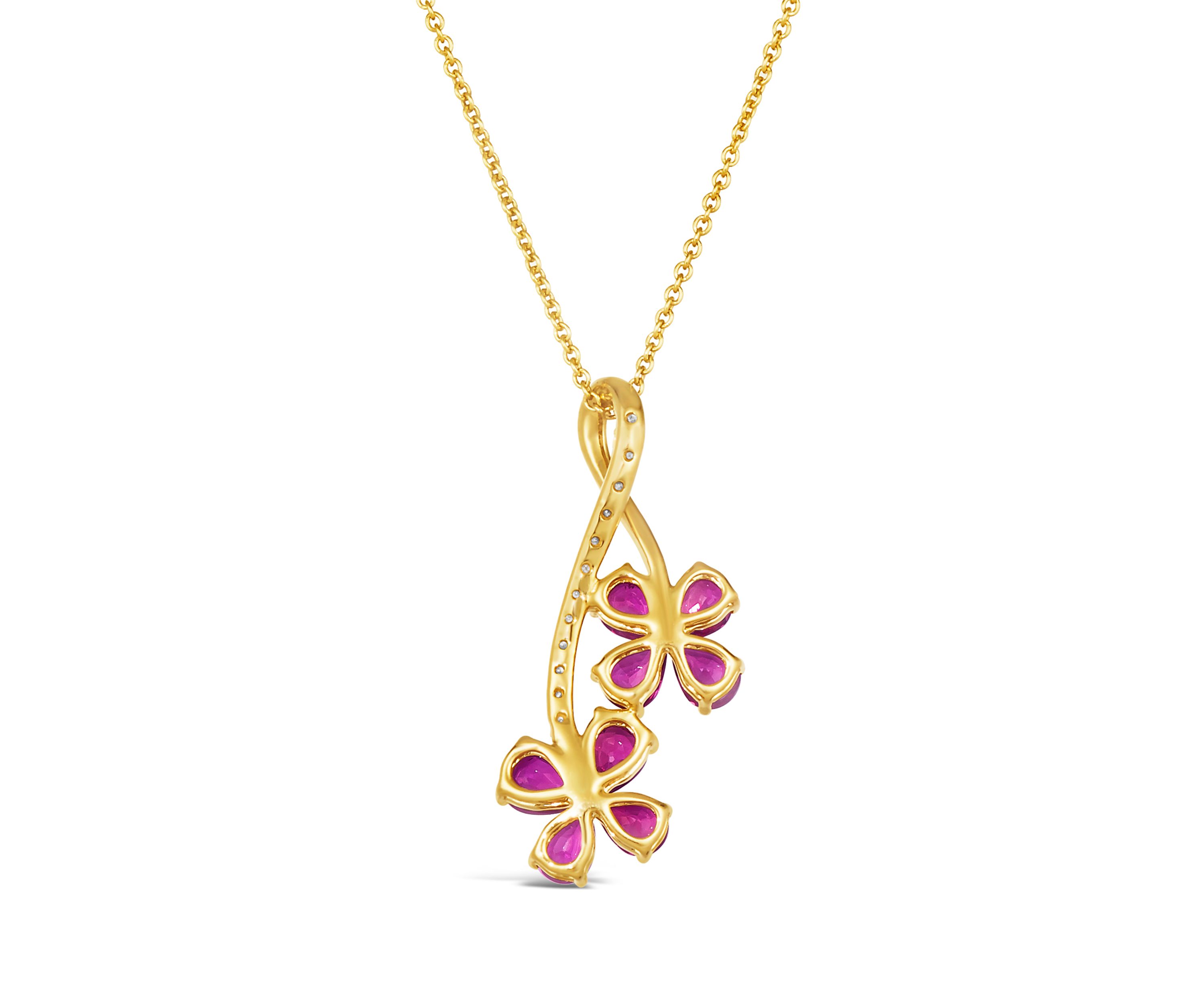 1.63 ct. t.w. Passion Ruby™, 1/10 ct. t.w. Nude Diamond™ Pendant Necklace in 14K Honey Gold™