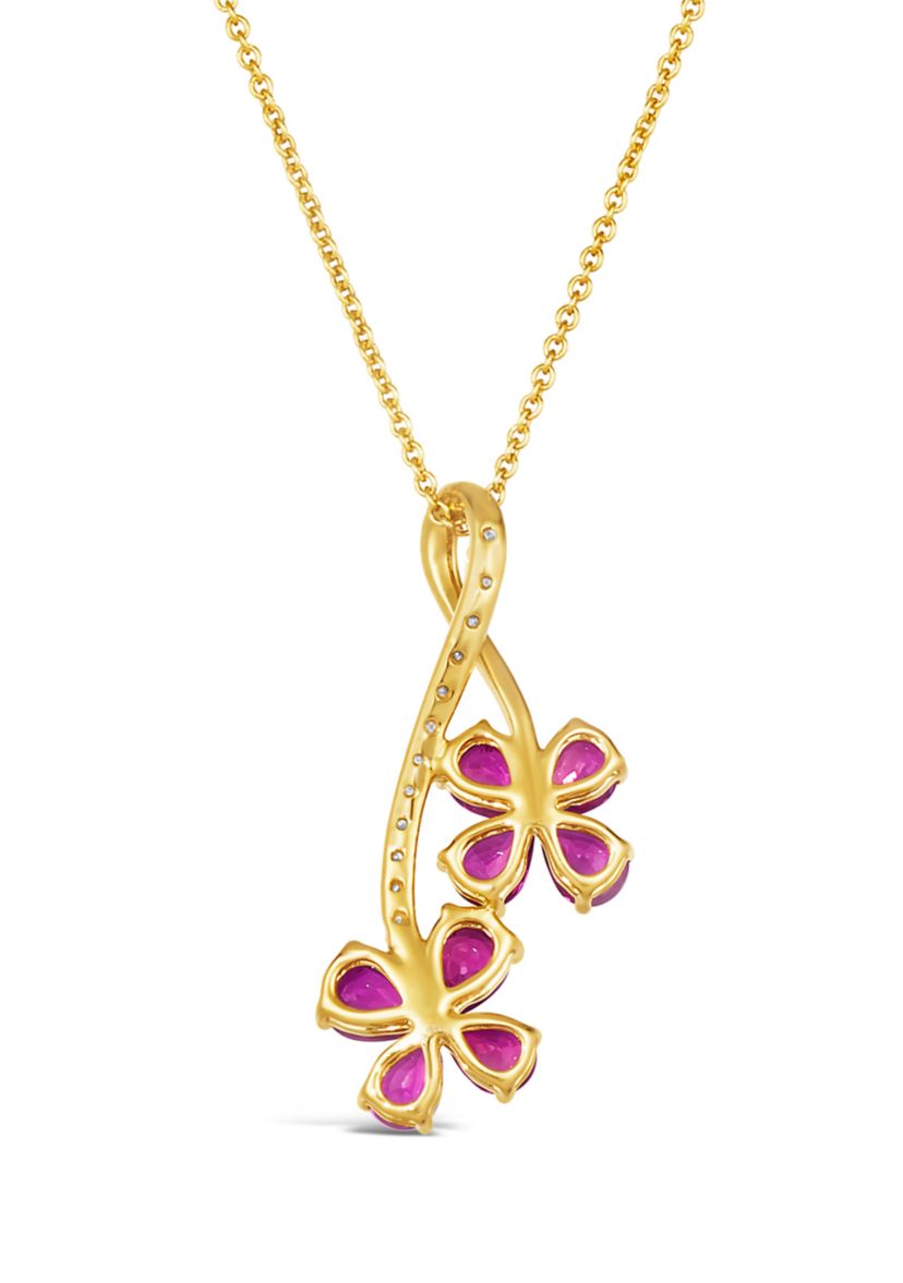 1.63 ct. t.w. Passion Ruby™, 1/10 ct. t.w. Nude Diamond™ Pendant Necklace in 14K Honey Gold™