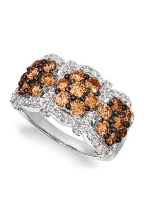 Le Vian 7/8 ct. t.w. Chocolate Diamond, 1/2 ct. t.w. Nude Diamond, and Morganite Ring in 14K White Gold
