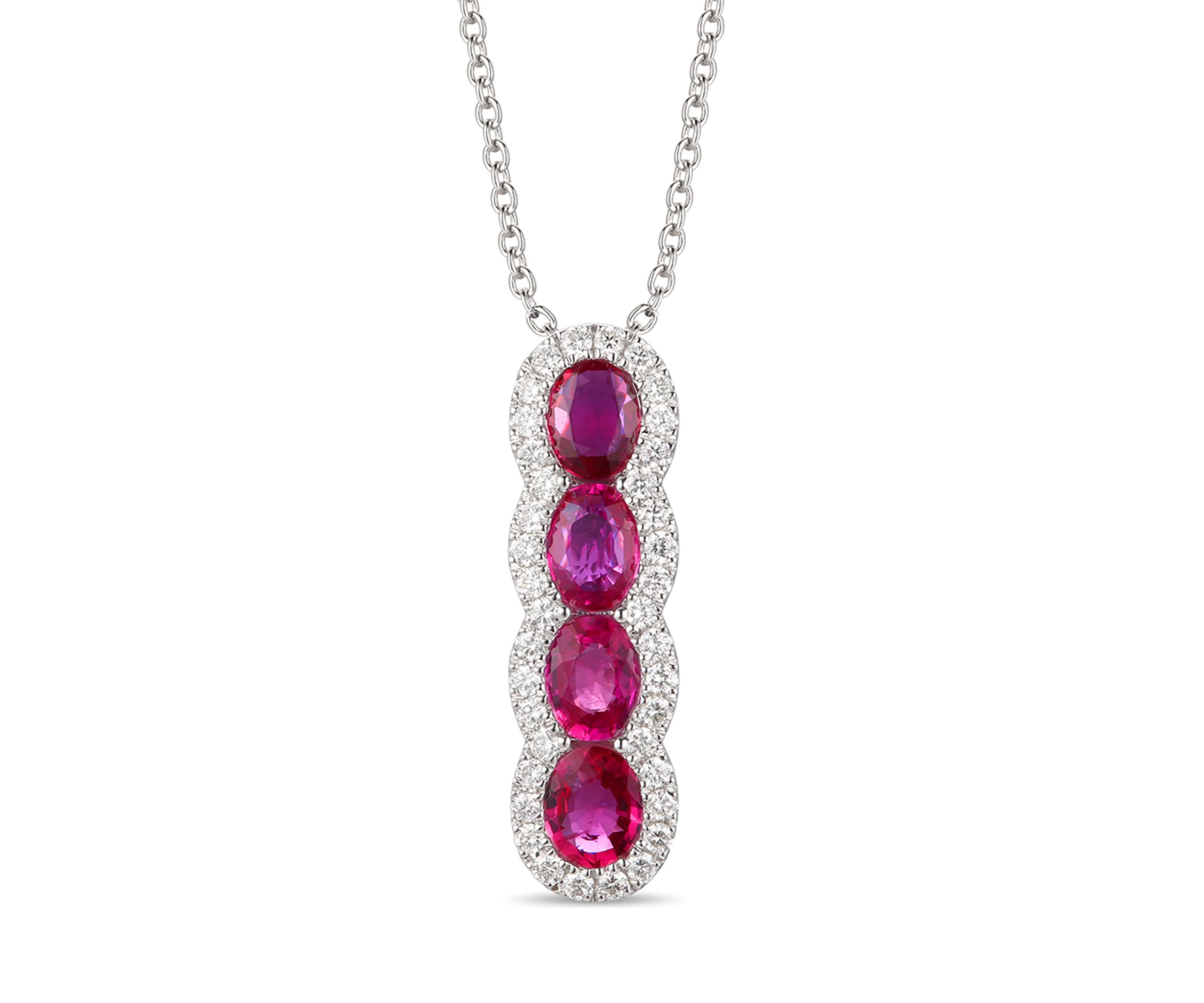1.33 ct. t.w. Passion Ruby™, 1/4 ct. t.w. Vanilla Diamonds® Pendant Necklace in 14K Vanilla Gold®