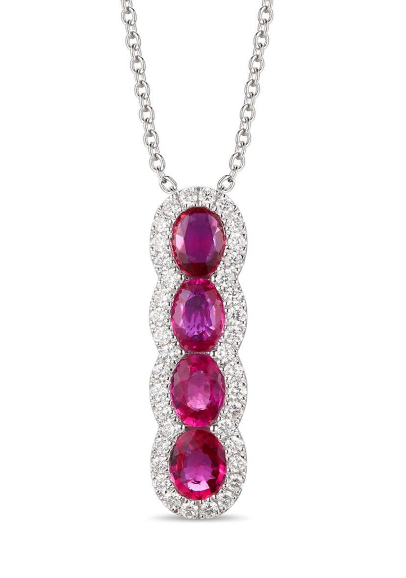 1.33 ct. t.w. Passion Ruby™, 1/4 ct. t.w. Vanilla Diamonds® Pendant Necklace in 14K Vanilla Gold®