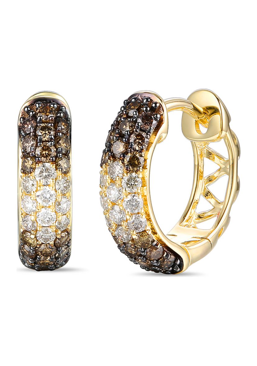  7/8 ct. t.w Diamond Hoop Earrings in 14K Yellow Gold 