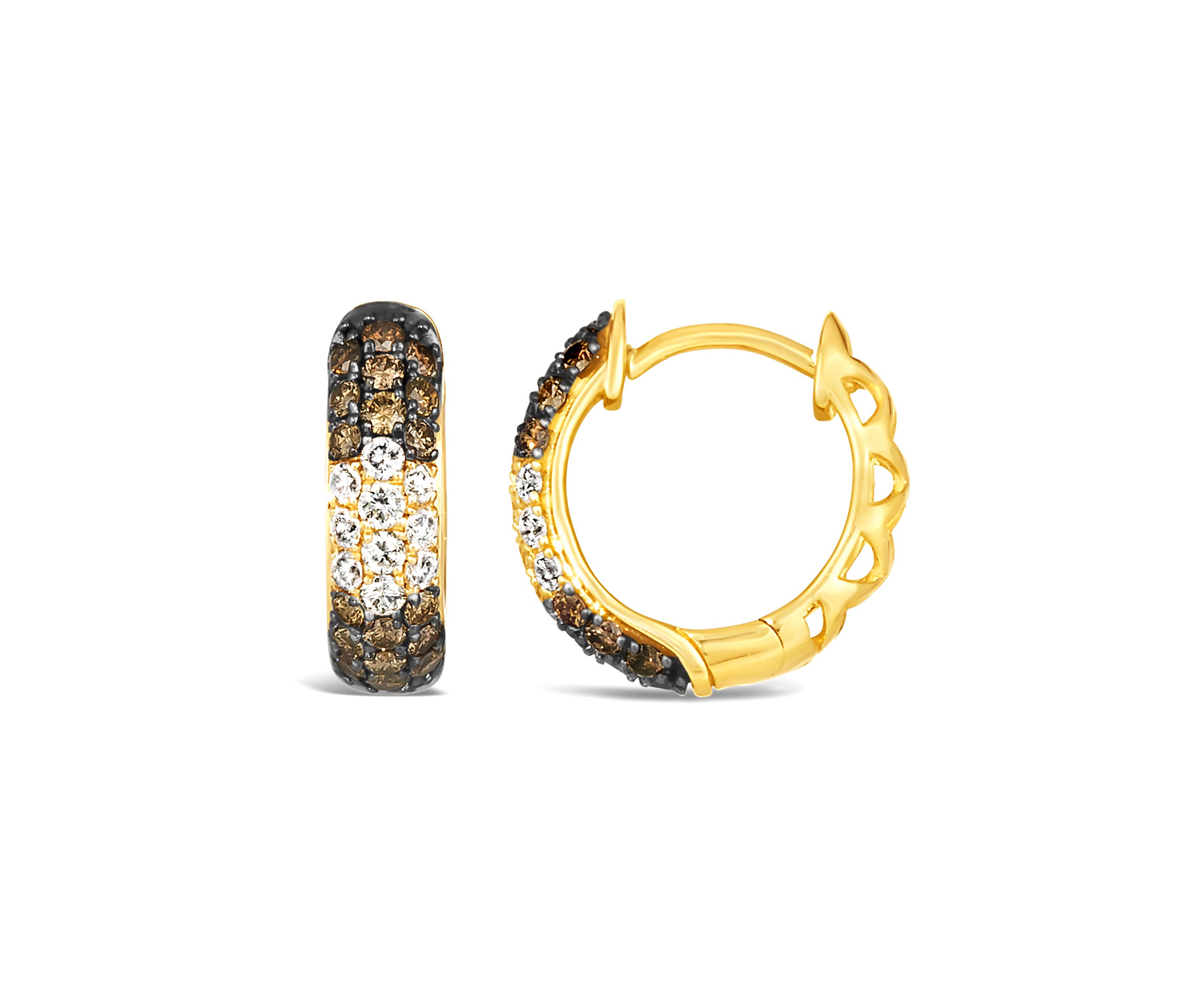  7/8 ct. t.w Diamond Hoop Earrings in 14K Yellow Gold 