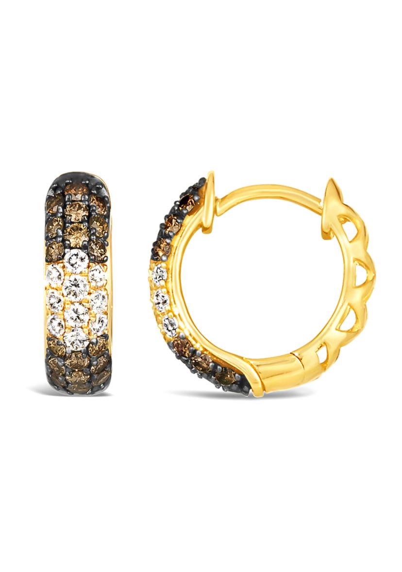 7/8 ct. t.w Diamond Hoop Earrings in 14K Yellow Gold 