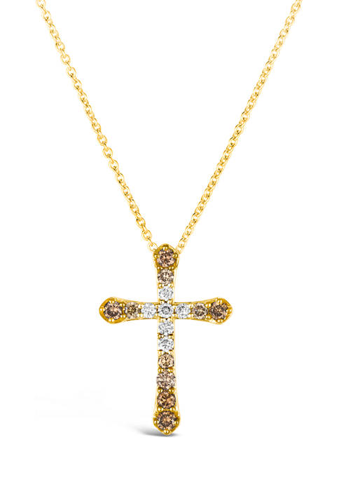 1/3 ct. t.w. Diamond Cross Pendant in 14K Yellow Gold 