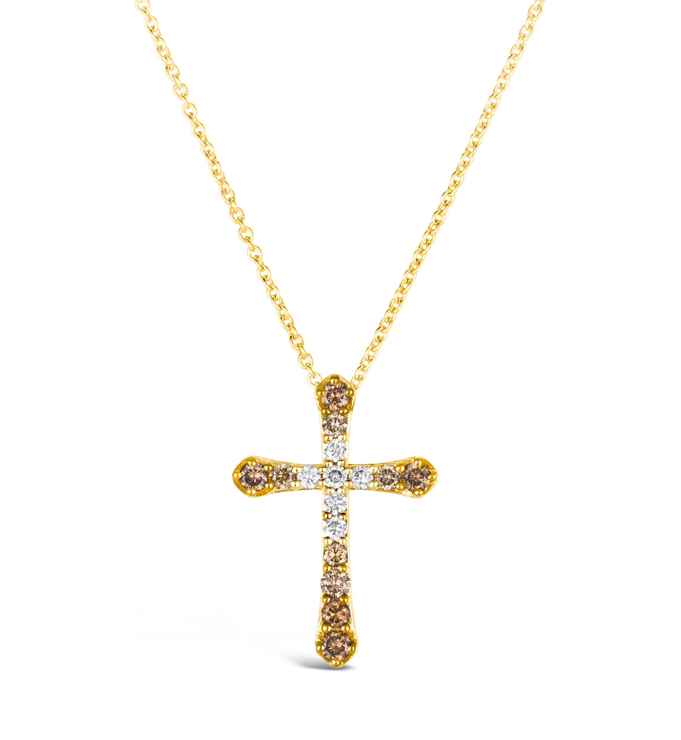 1/3 ct. t.w. Diamond Cross Pendant in 14K Yellow Gold 
