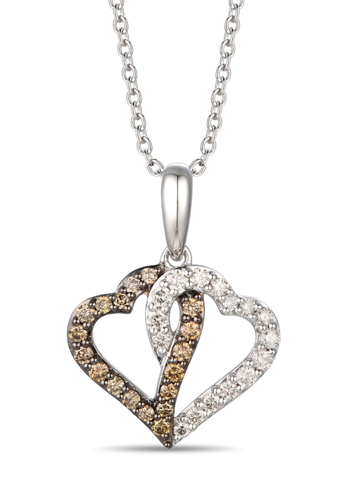 Heart Pendant featuring 1/5 ct. t.w. Nude Diamonds™, 1/5 ct. t.w. Chocolate Diamonds® set in 14K Vanilla Gold®