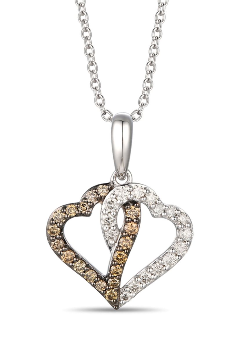 Heart Pendant featuring 1/5 ct. t.w. Nude Diamonds™, 1/5 ct. t.w. Chocolate Diamonds® set in 14K Vanilla Gold®