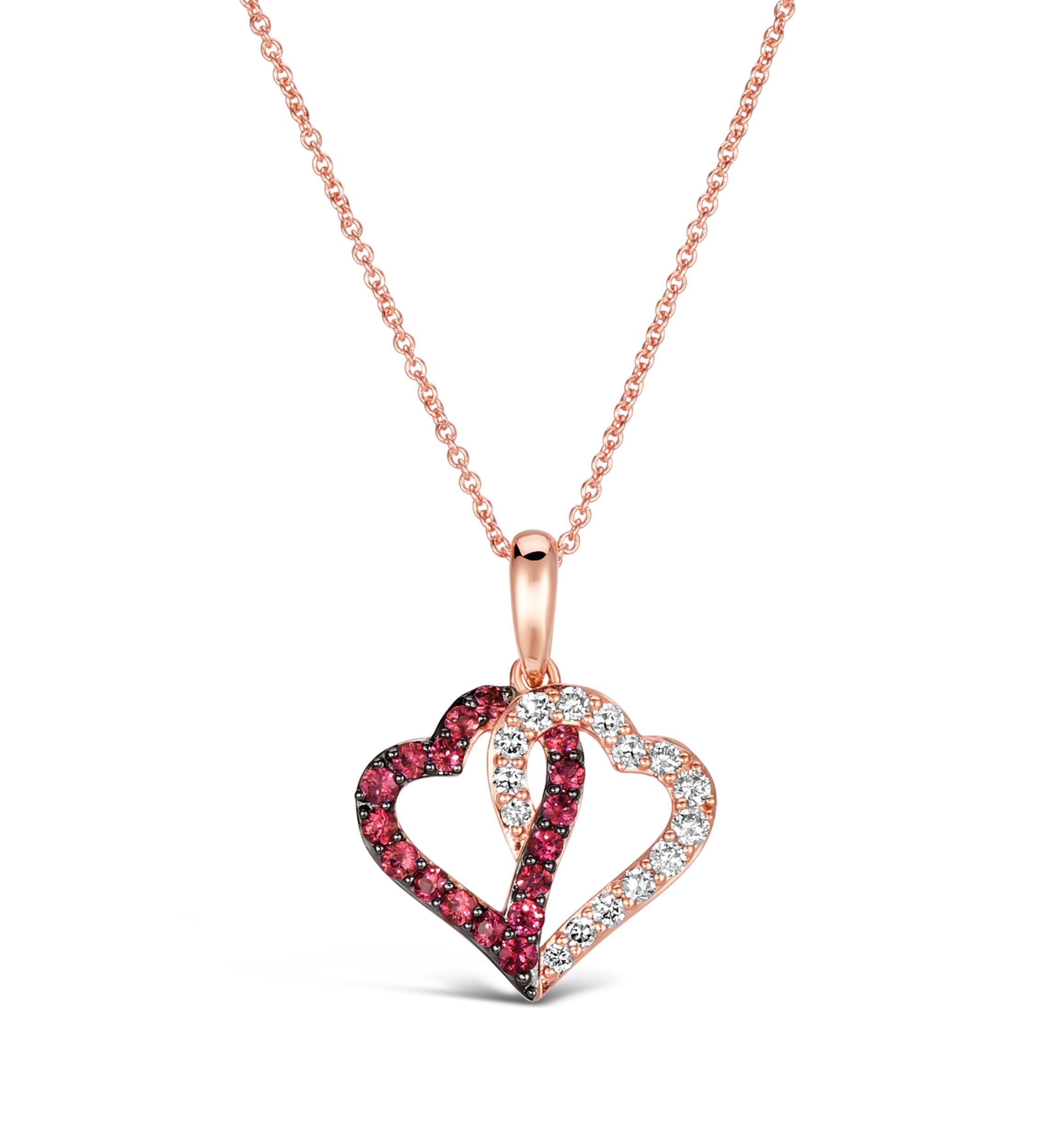 1/3 ct. t.w. Passion Ruby™, 1/4 ct. t.w. Nude Diamonds™ Pendant Necklace in 14K Strawberry Gold®