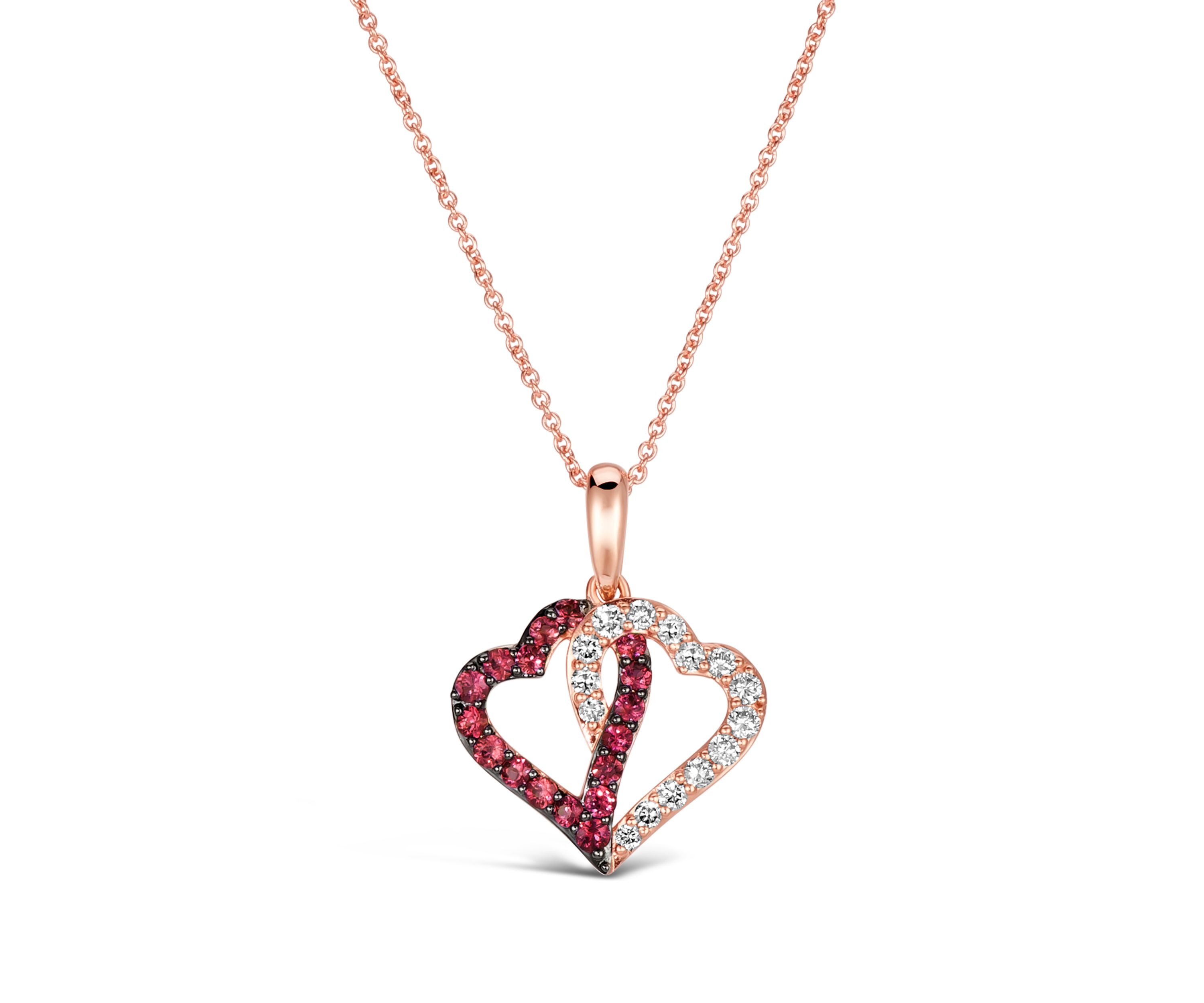 1/3 ct. t.w. Passion Ruby™, 1/4 ct. t.w. Nude Diamonds™ Pendant Necklace in 14K Strawberry Gold®