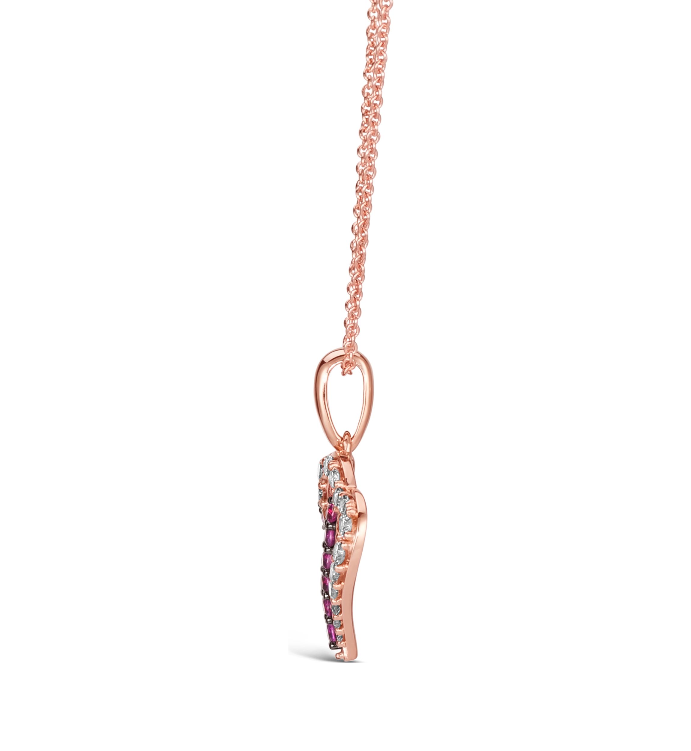 1/3 ct. t.w. Passion Ruby™, 1/4 ct. t.w. Nude Diamonds™ Pendant Necklace in 14K Strawberry Gold®