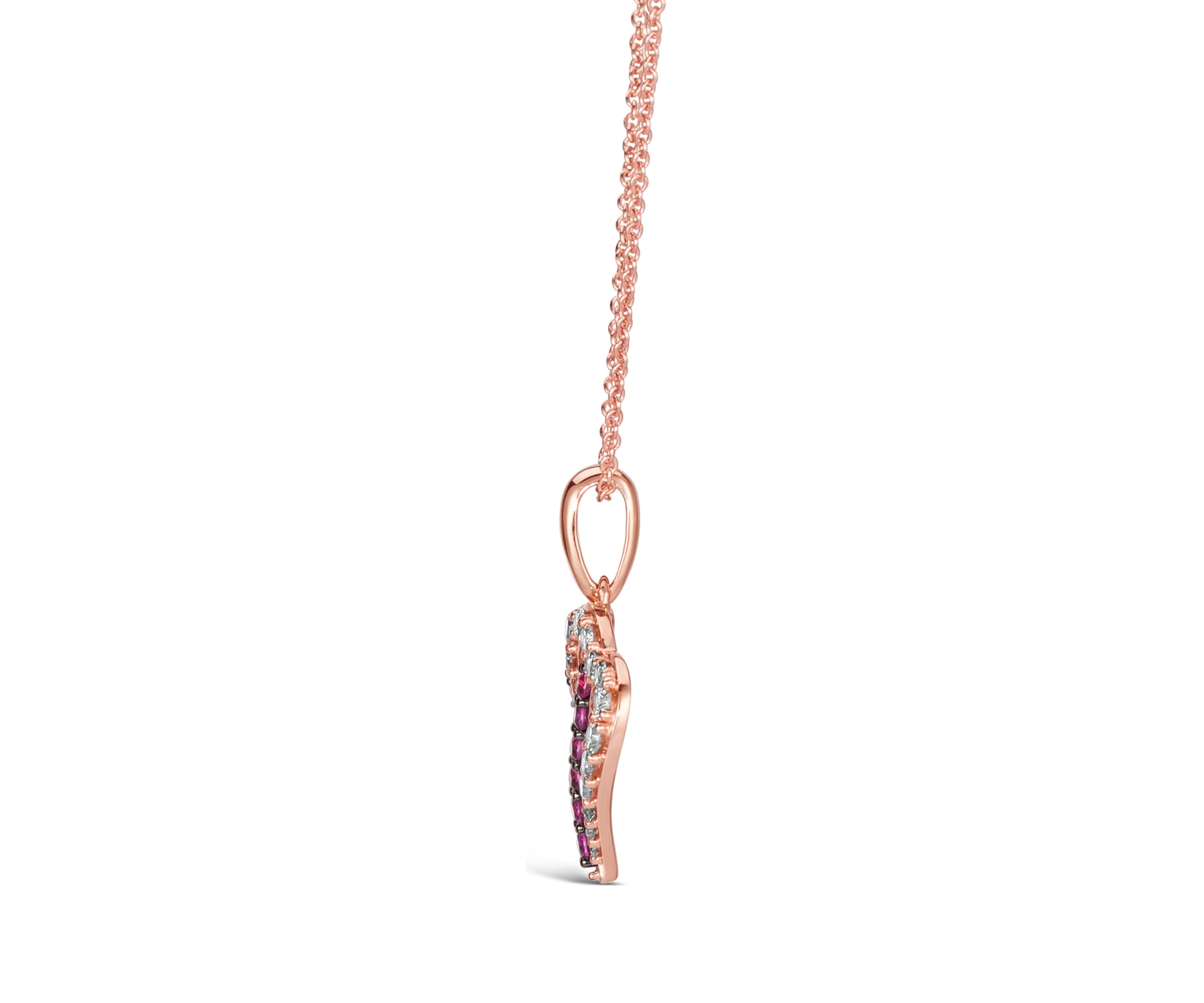 1/3 ct. t.w. Passion Ruby™, 1/4 ct. t.w. Nude Diamonds™ Pendant Necklace in 14K Strawberry Gold®
