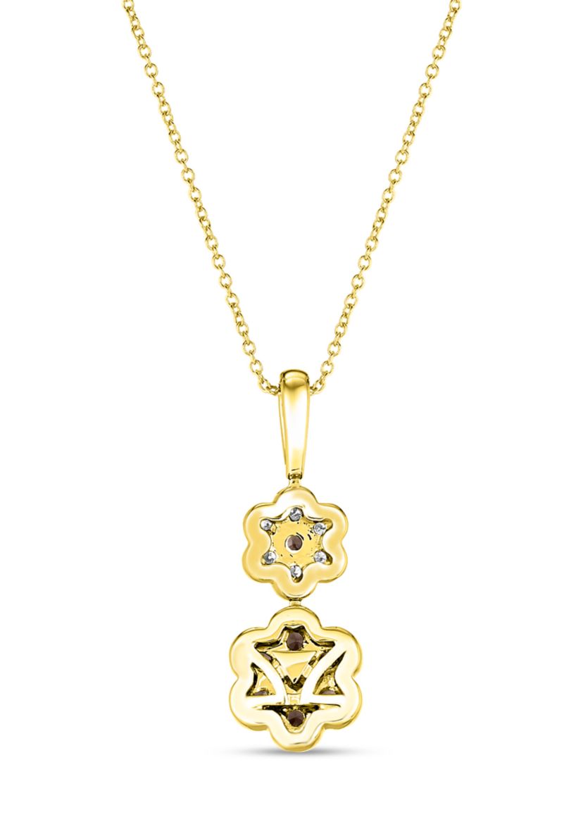 Chocolatier® Flower Pendant featuring 1/6 ct. t.w. Vanilla Diamonds®, 1/3 ct. t.w. Chocolate Diamonds® set in 14K Honey Gold™