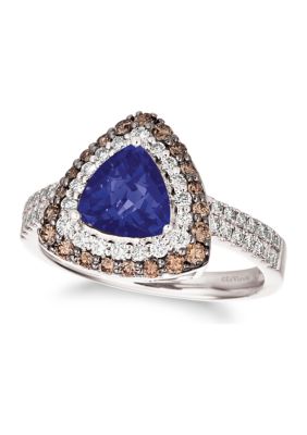 Le Vian 1 ct. t.w. Blueberry Tanzanite®, 3/8 ct. t.w. Nude Diamonds™, 3/8 ct. t.w. Chocolate Diamonds Ring in 14K Vanilla Gold