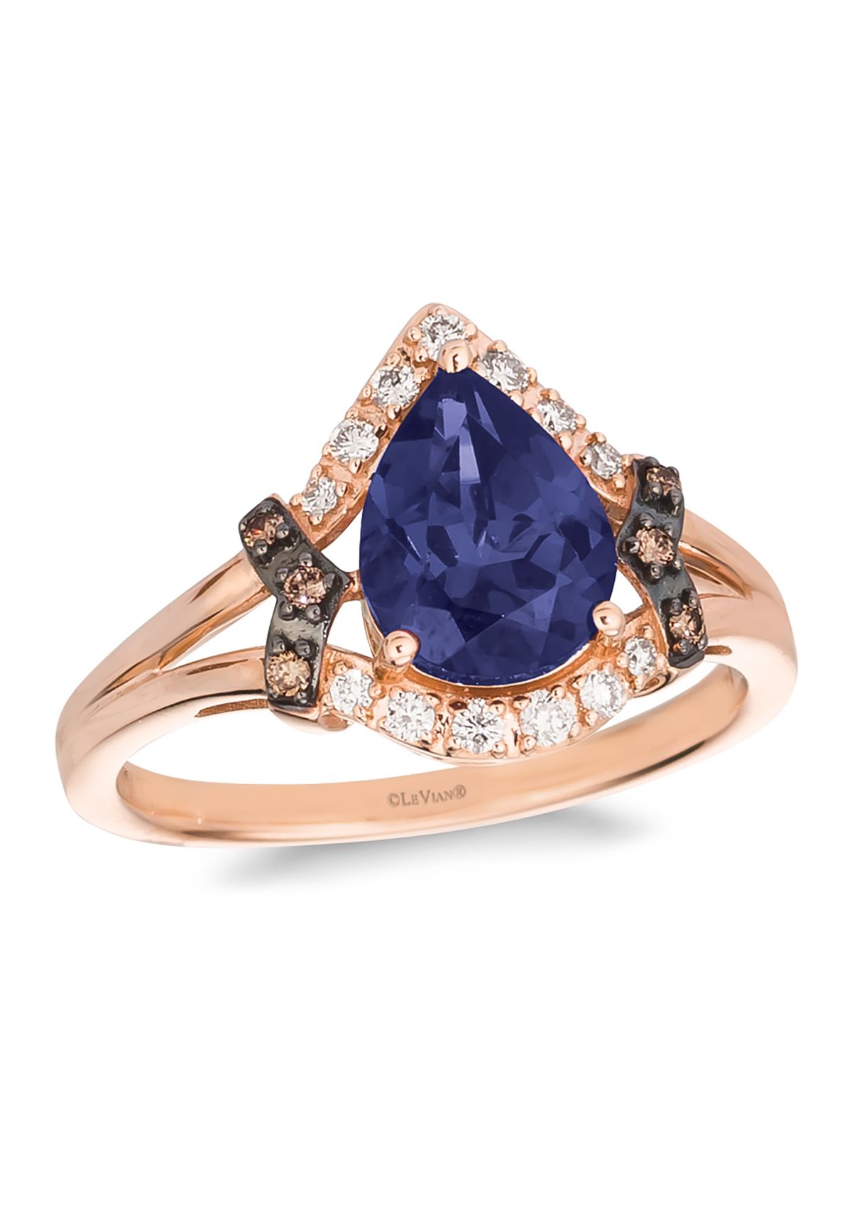 1/6 ct. t.w. Diamond and 1.5 ct. t.w. Tanzanite Ring in 14K Strawberry Gold® 