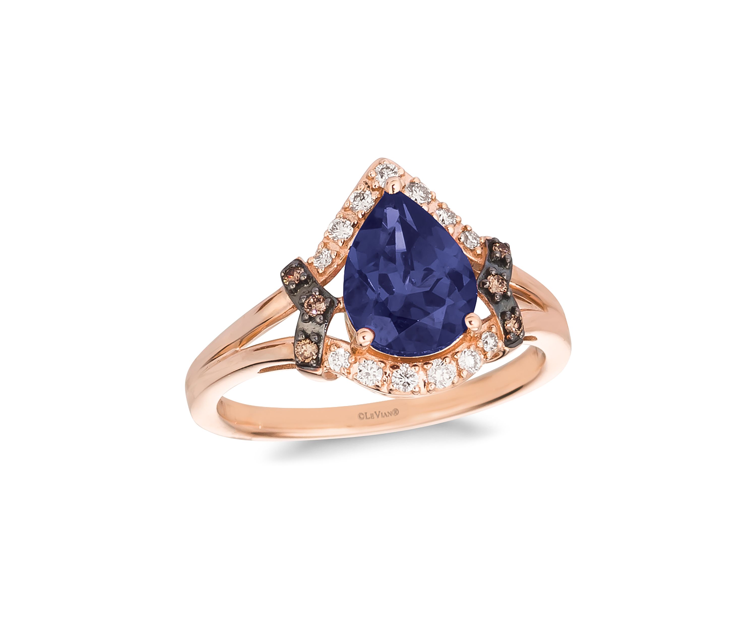 1/6 ct. t.w. Diamond and 1.5 ct. t.w. Tanzanite Ring in 14K Strawberry Gold® 
