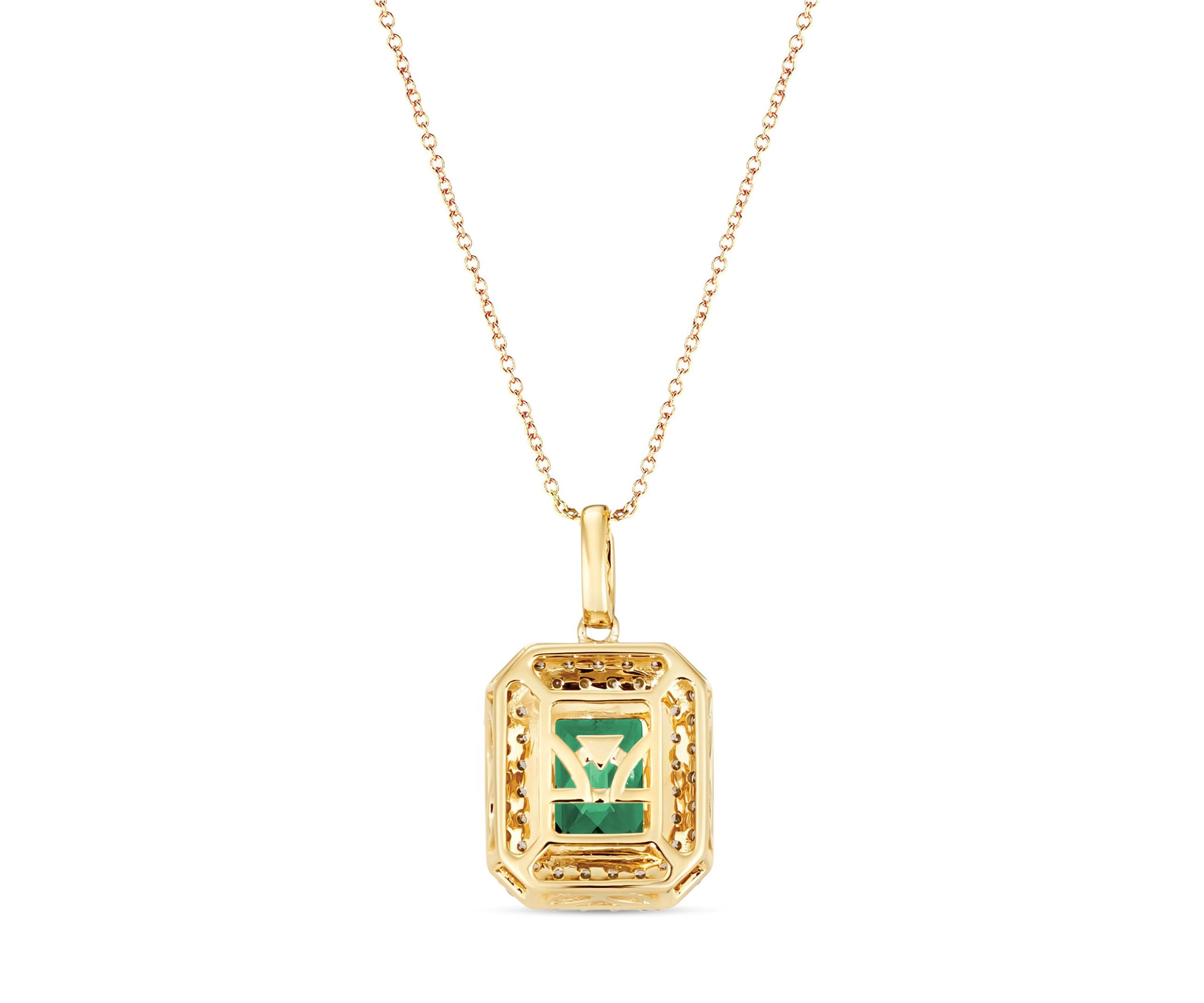Pendant featuring 1.2 ct. t.w. Costa Smeralda Emeralds™, 3/8 ct. t.w. Chocolate Diamonds®, 1/3 ct. t.w. Nude Diamonds™ set in 14K Honey Gold™