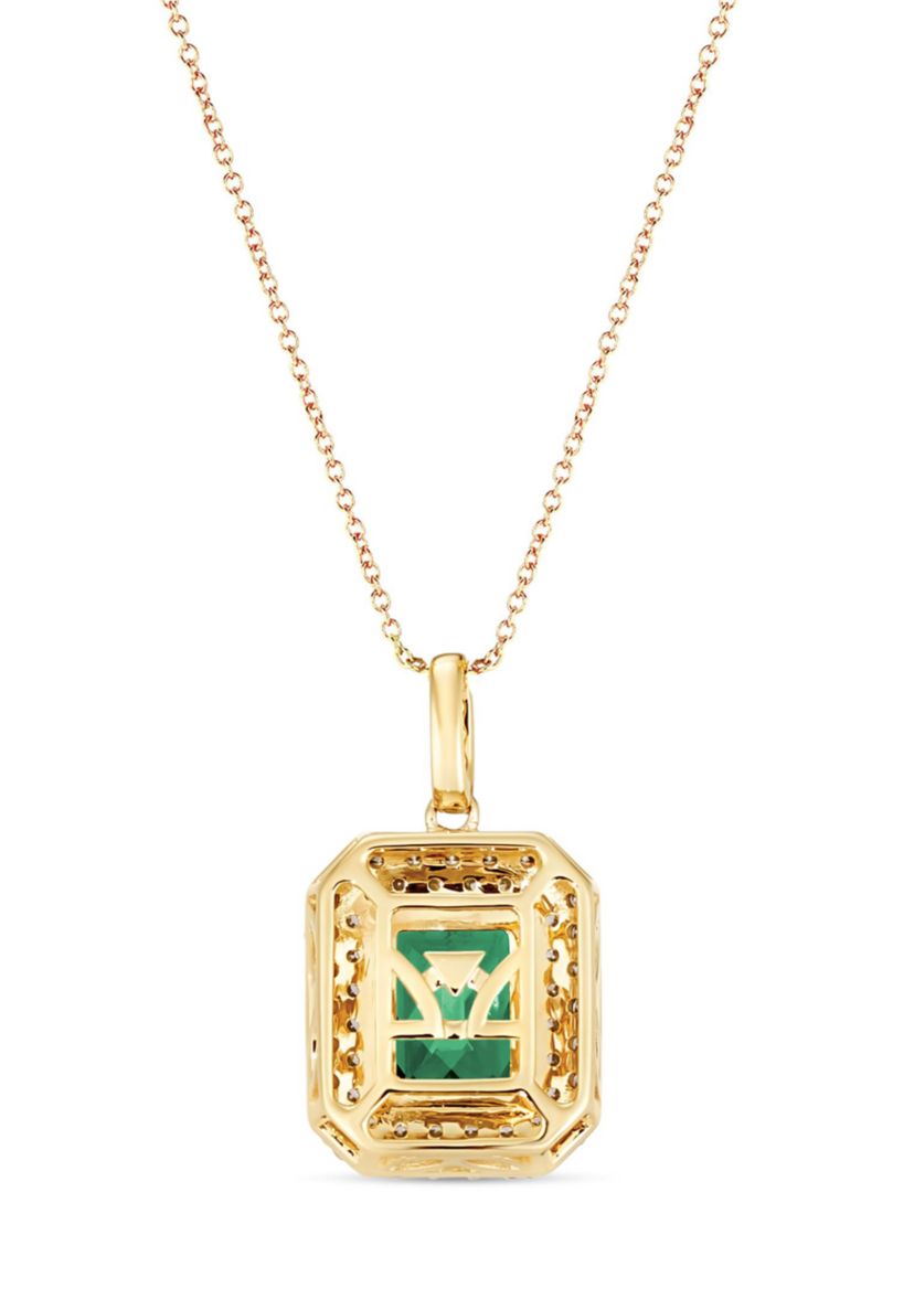 Pendant featuring 1.2 ct. t.w. Costa Smeralda Emeralds™, 3/8 ct. t.w. Chocolate Diamonds®, 1/3 ct. t.w. Nude Diamonds™ set in 14K Honey Gold™