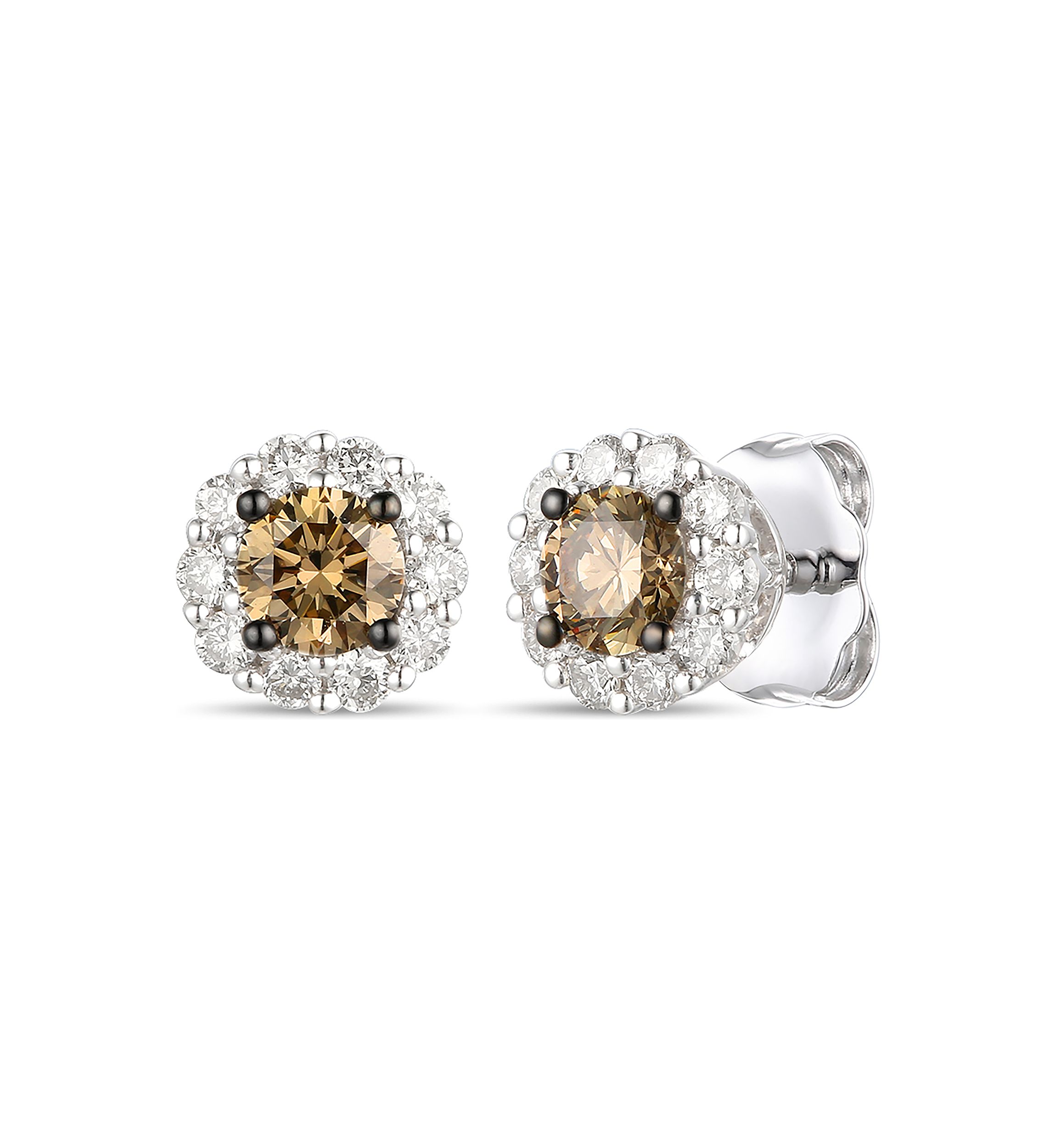 1/3 ct. t.w. Chocolate Diamonds®, 1/5 ct. t.w. Nude Diamonds™ Stud Earrings in 14K Vanilla Gold®