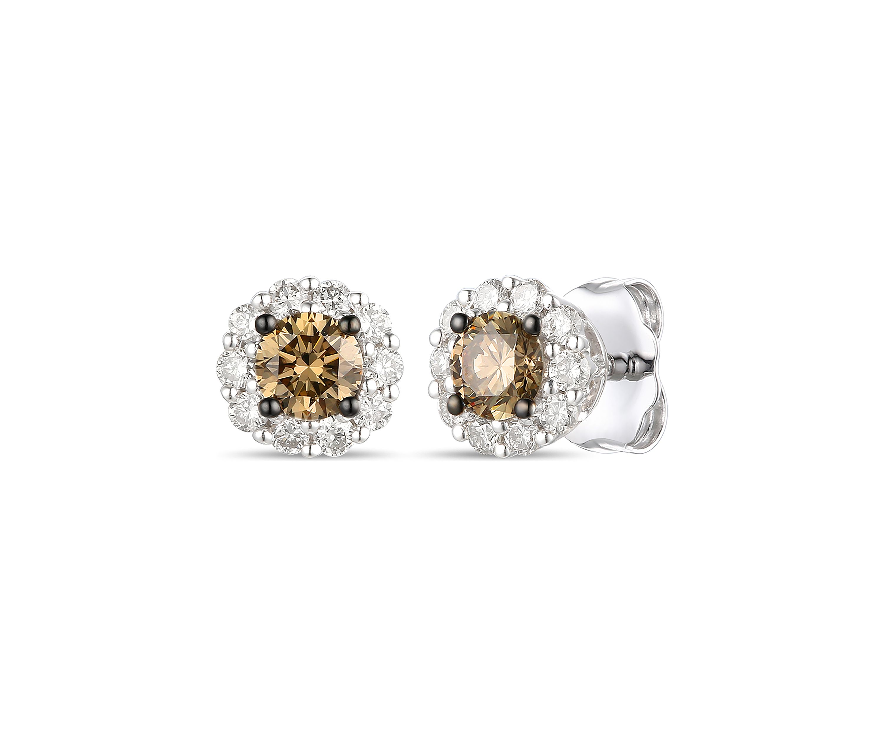 1/3 ct. t.w. Chocolate Diamonds®, 1/5 ct. t.w. Nude Diamonds™ Stud Earrings in 14K Vanilla Gold®