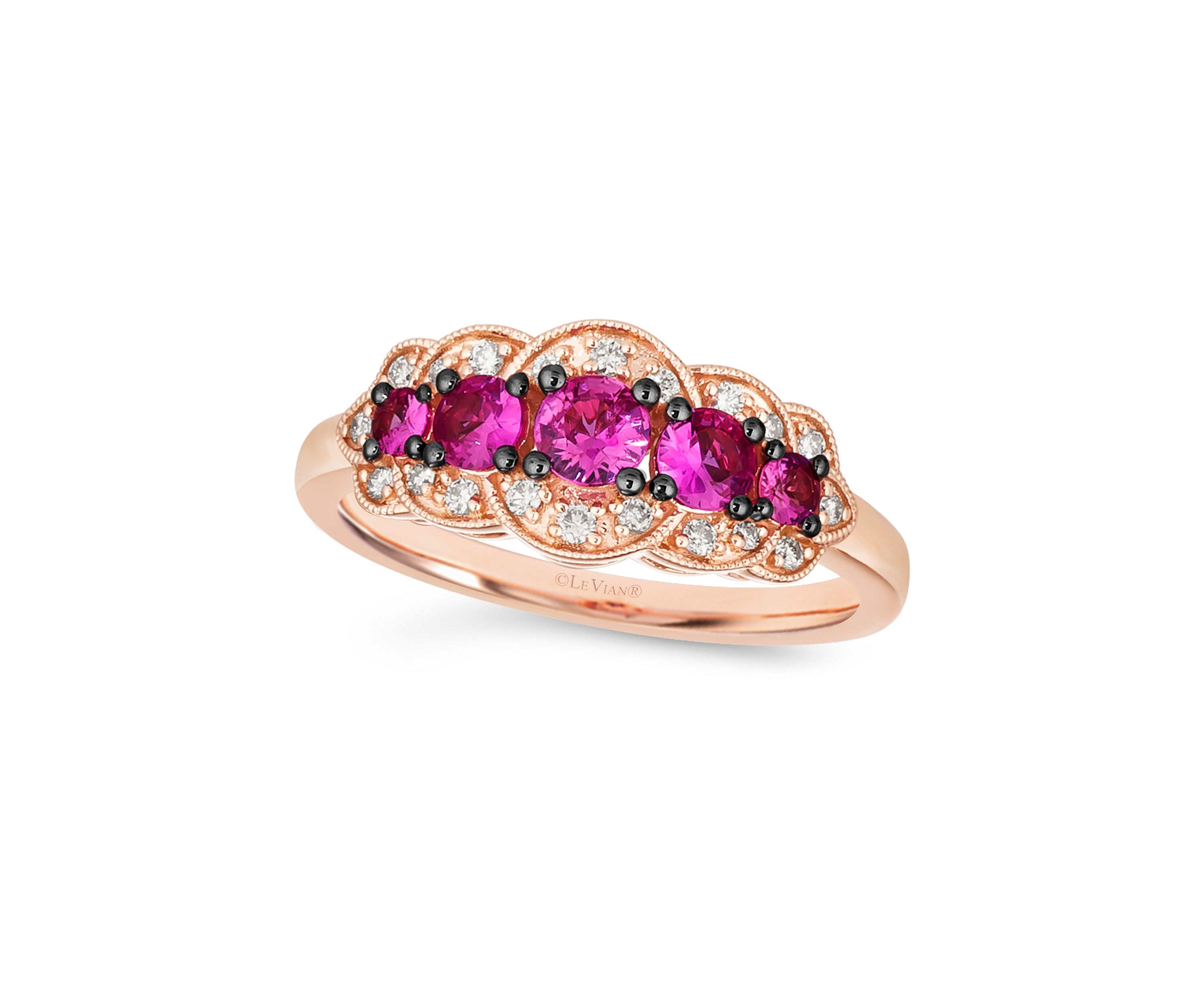 Ring featuring 5/8 ct. t.w. Passion Ruby™, 1/6 ct. t.w. Nude Diamonds™ set in 14K Strawberry Gold®